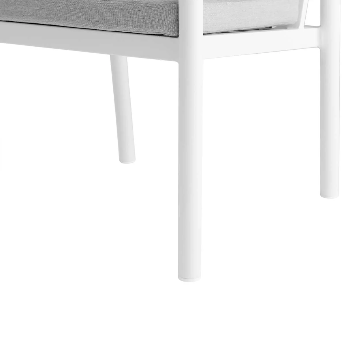 Crown Black Aluminum and Teak Outdoor Dining Chair with Dark Gray Fabric - Set of 2 By Armen Living - Image 12