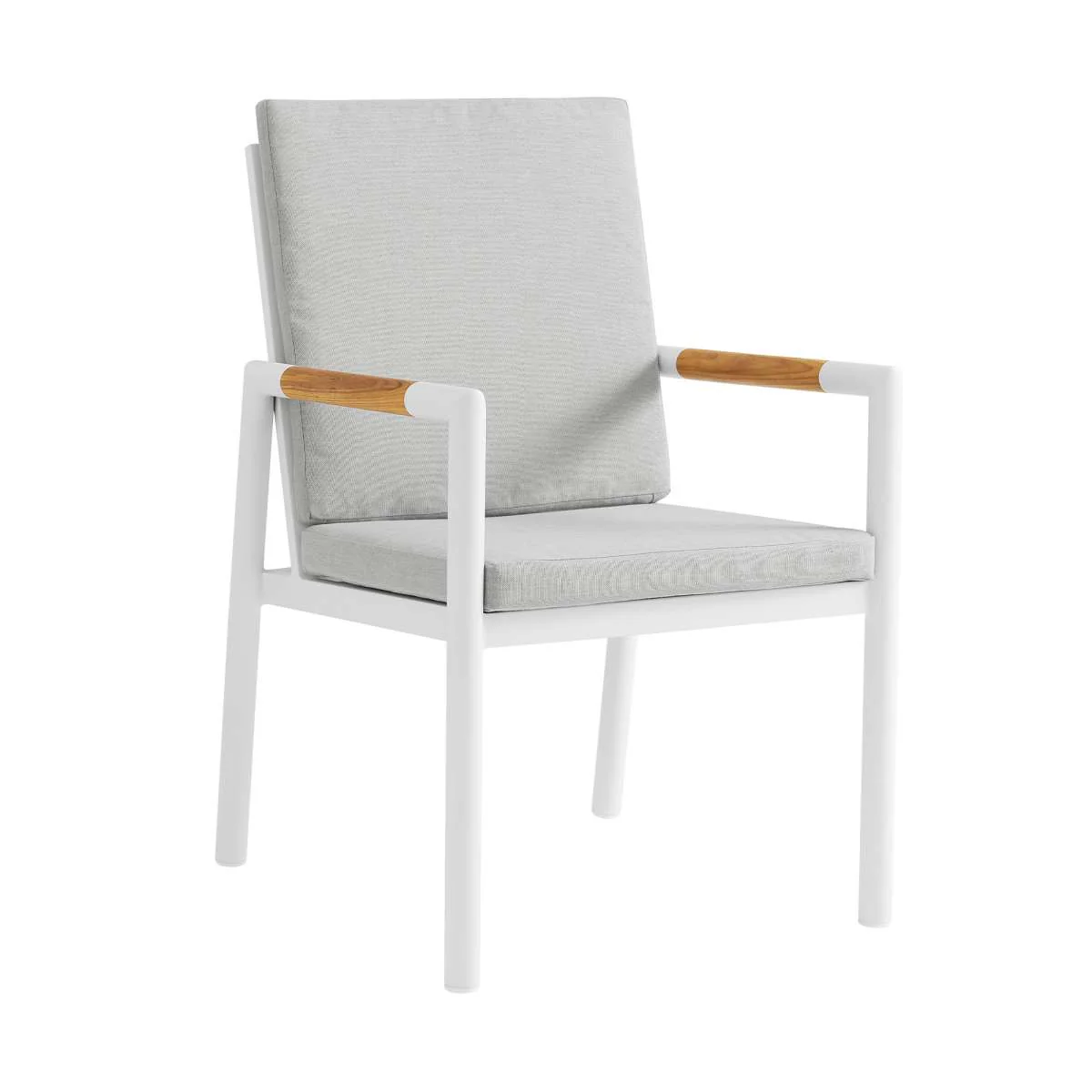 Crown Black Aluminum and Teak Outdoor Dining Chair with Dark Gray Fabric - Set of 2 By Armen Living - Image 16