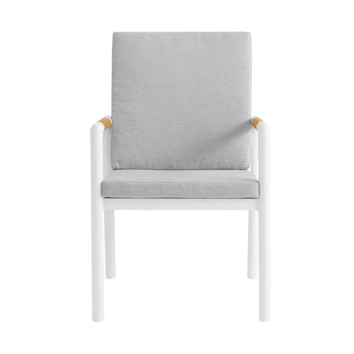 Crown Black Aluminum and Teak Outdoor Dining Chair with Dark Gray Fabric - Set of 2 By Armen Living - Image 17