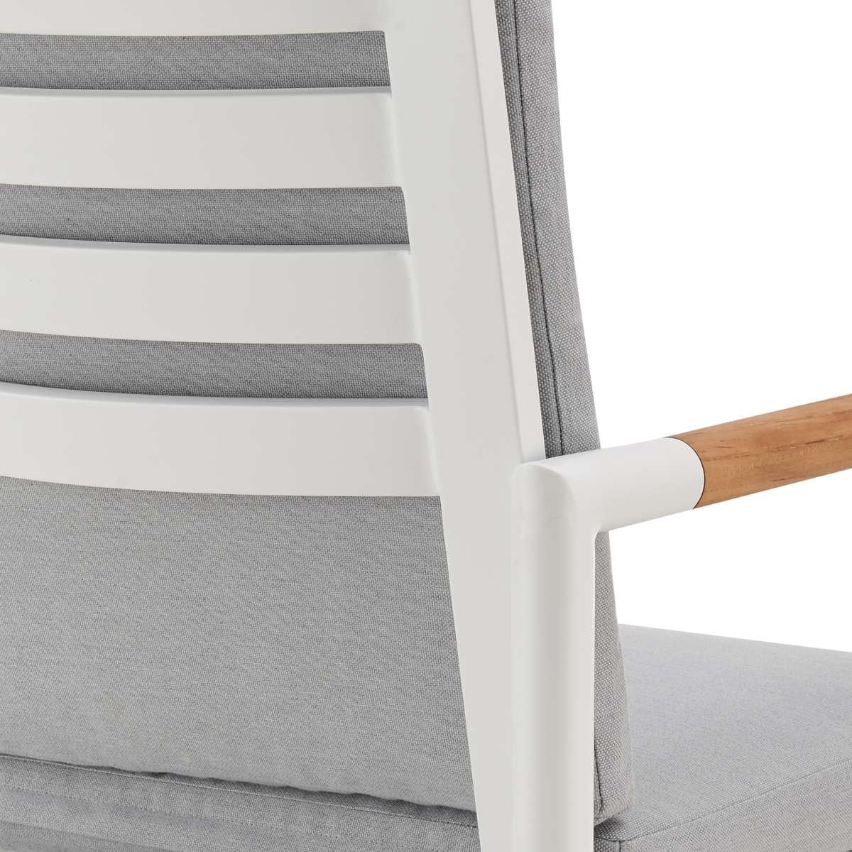 Crown Outdoor Patio Swivel Counter Stool in Aluminum with Brown Rope and Light Gray Cushions By Armen Living - Image 8