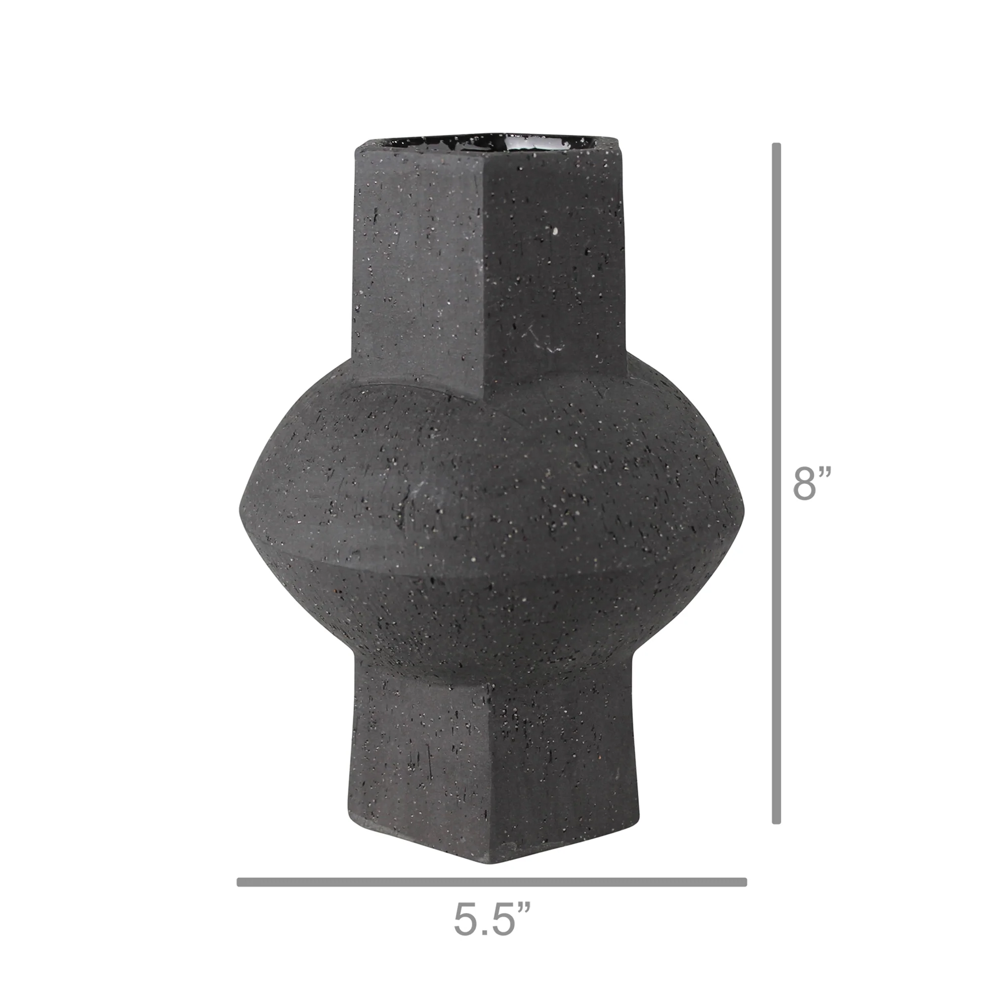 Cruz Vase - Hexagon, Black By HomArt - Image 2
