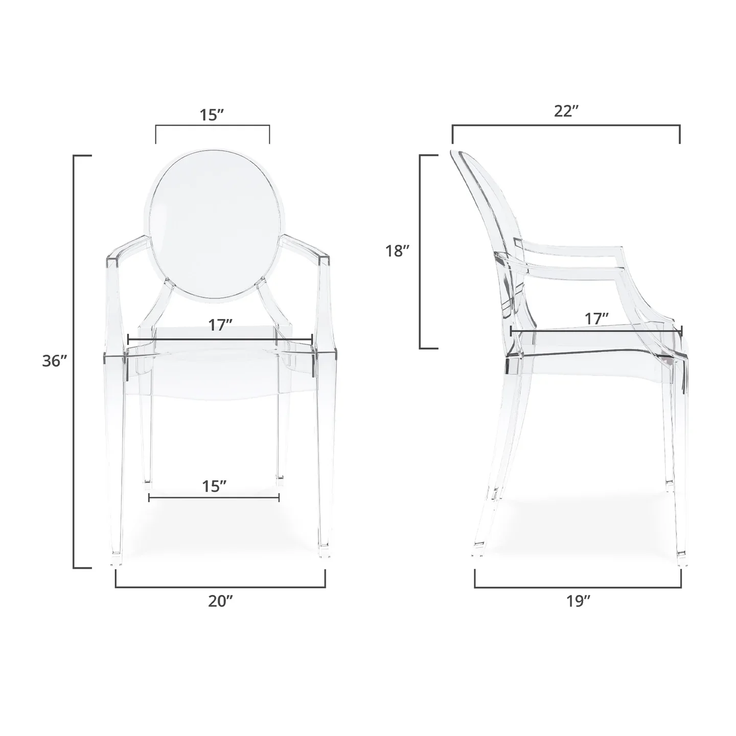 Crystal Armchair, Clear By World Modern Design - Image 4