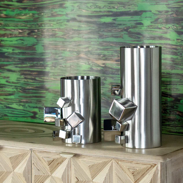 Cubus 8"H Vase Sculpture By Gold Leaf Design Group - Image 3