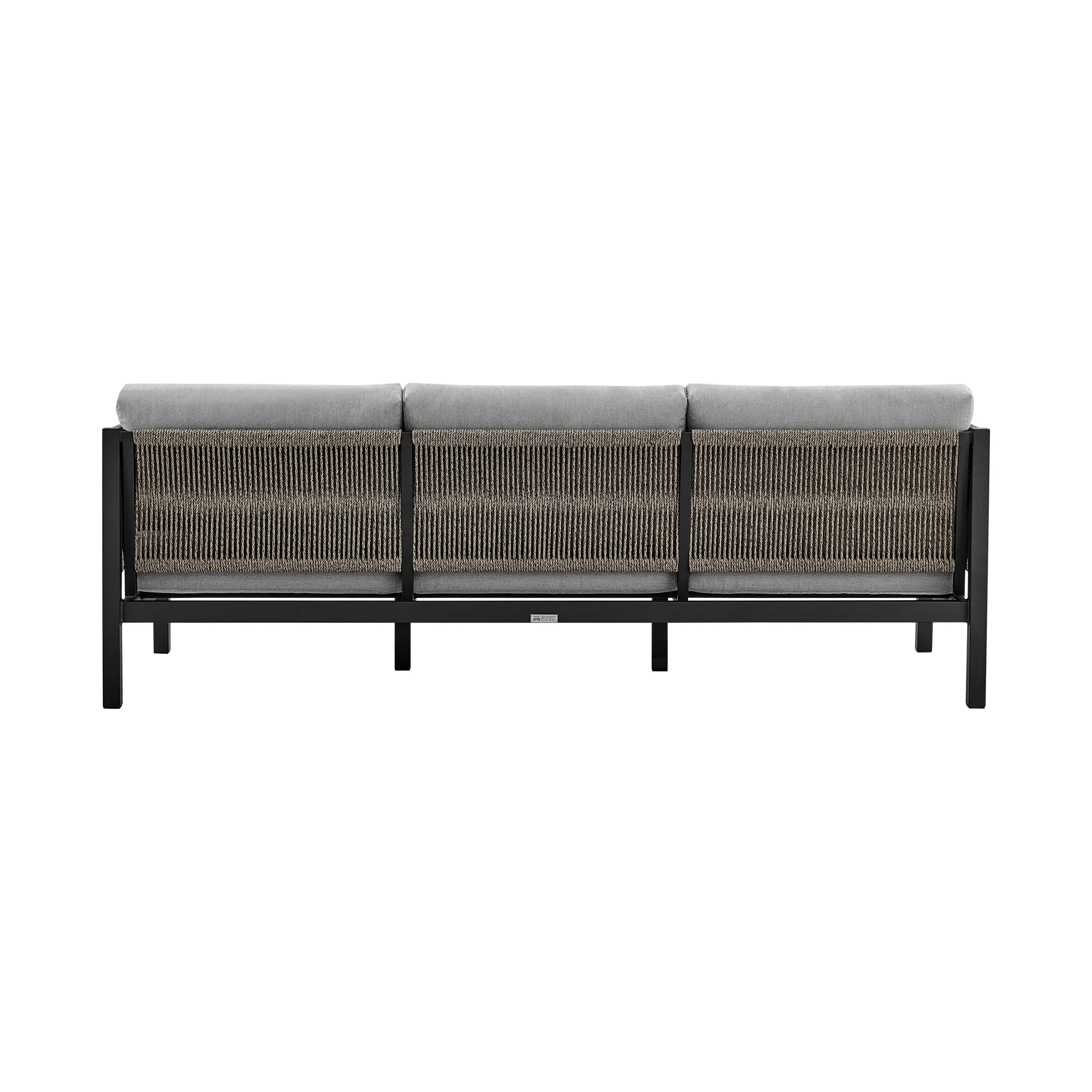 Cuffay 4 Piece Outdoor Patio Furniture Set in Brown Aluminum and Rope with Cushions By Armen Living - Image 15