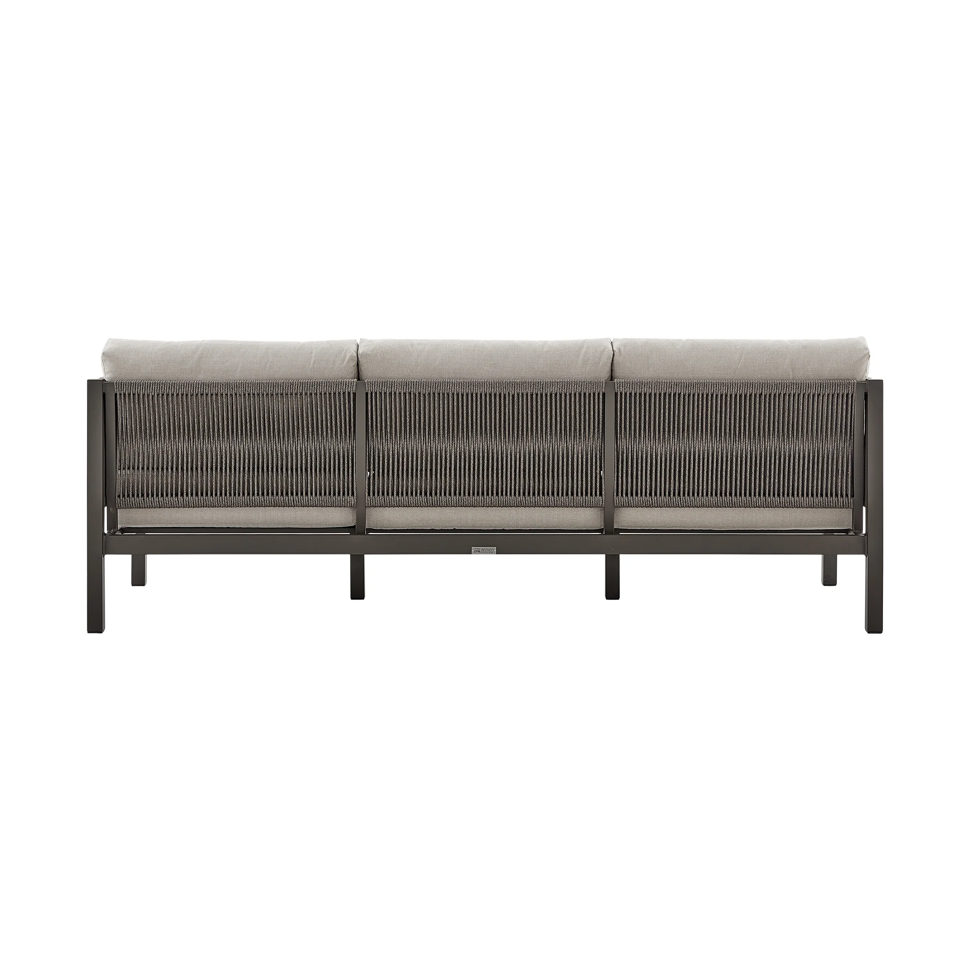 Cuffay 4 Piece Outdoor Patio Furniture Set in Brown Aluminum and Rope with Cushions By Armen Living - Image 5
