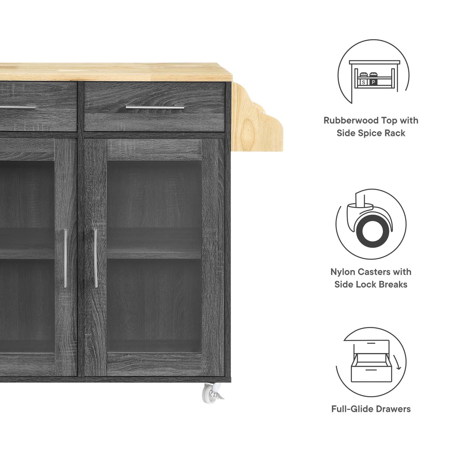 Cuisine Kitchen Cart By Modway - EEI-6276 - Image 11