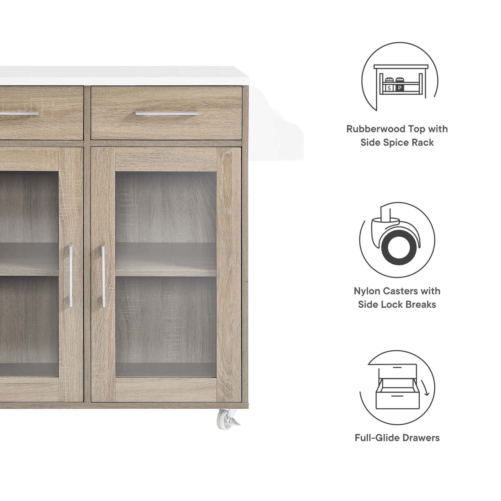Cuisine Kitchen Cart By Modway - EEI-6276 - Image 33