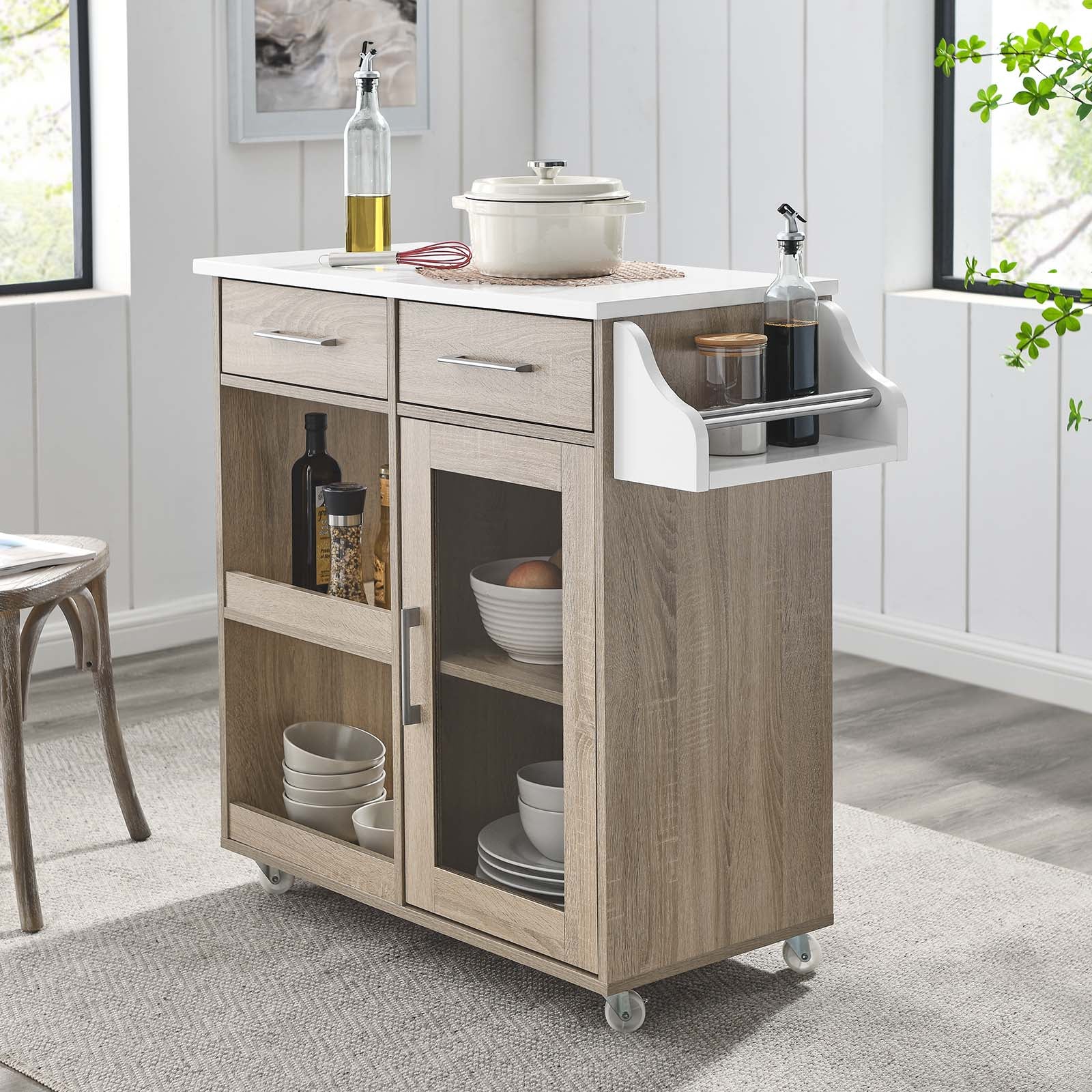 Culinary Kitchen Cart With Spice Rack By Modway - EEI-6277 - Image 23