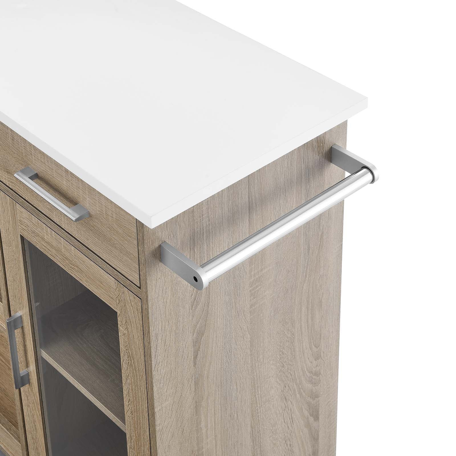 Culinary Kitchen Cart With Towel Bar By Modway - EEI-6275 - Image 30