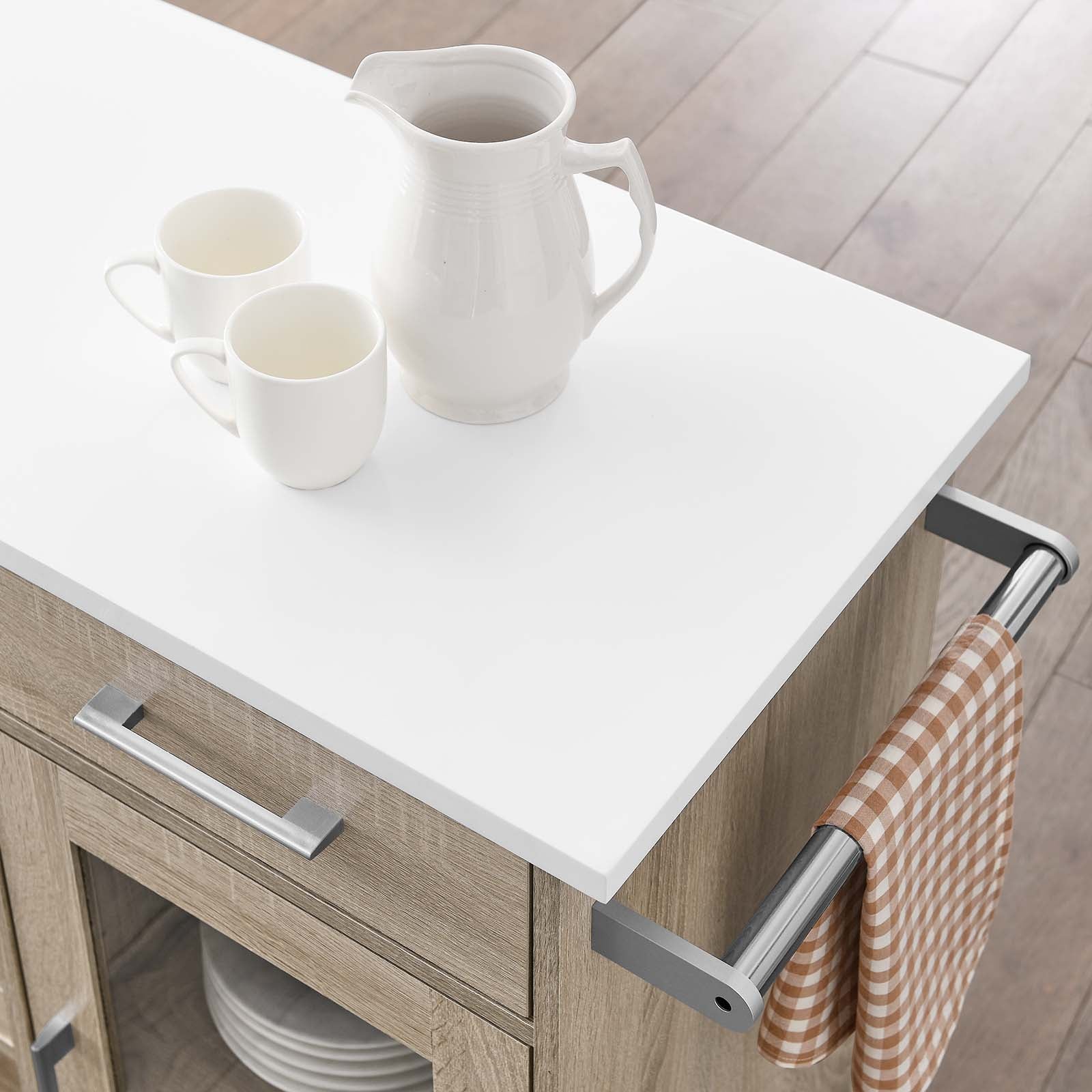 Culinary Kitchen Cart With Towel Bar By Modway - EEI-6275 - Image 32