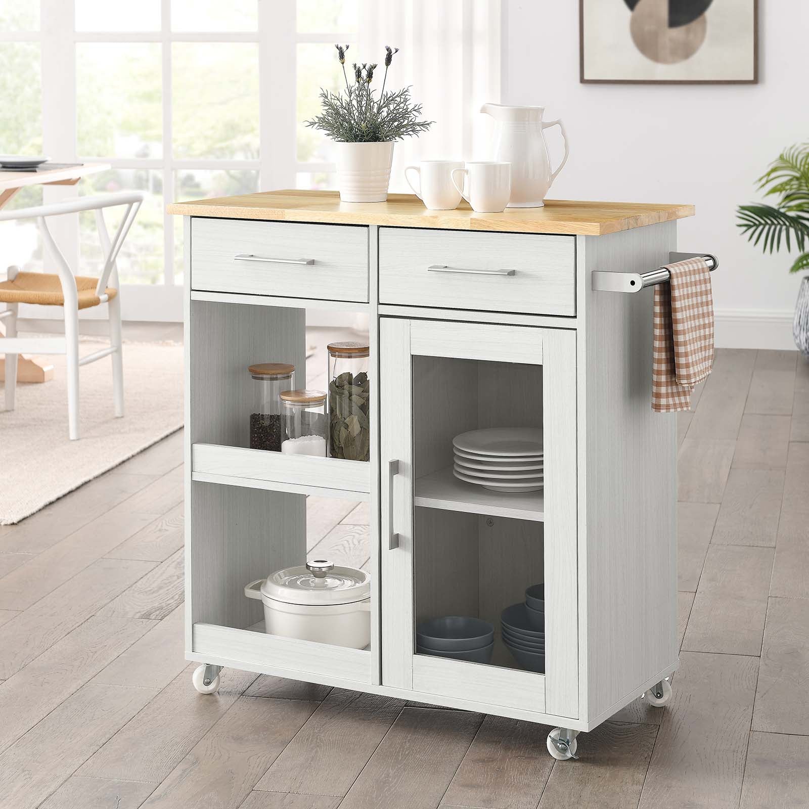 Culinary Kitchen Cart With Towel Bar By Modway - EEI-6275 - Image 34