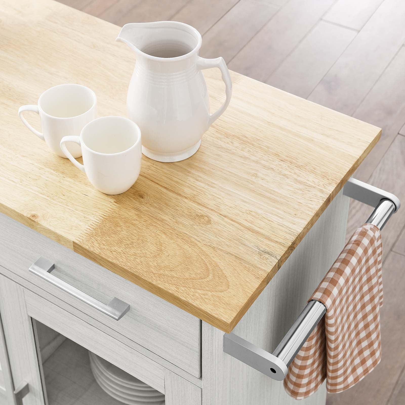 Culinary Kitchen Cart With Towel Bar By Modway - EEI-6275 - Image 43