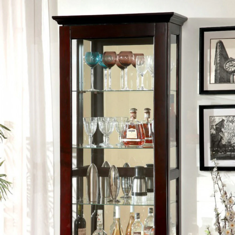 Curio Cabinate In Cappuccino Finish By Benzara - Image 3