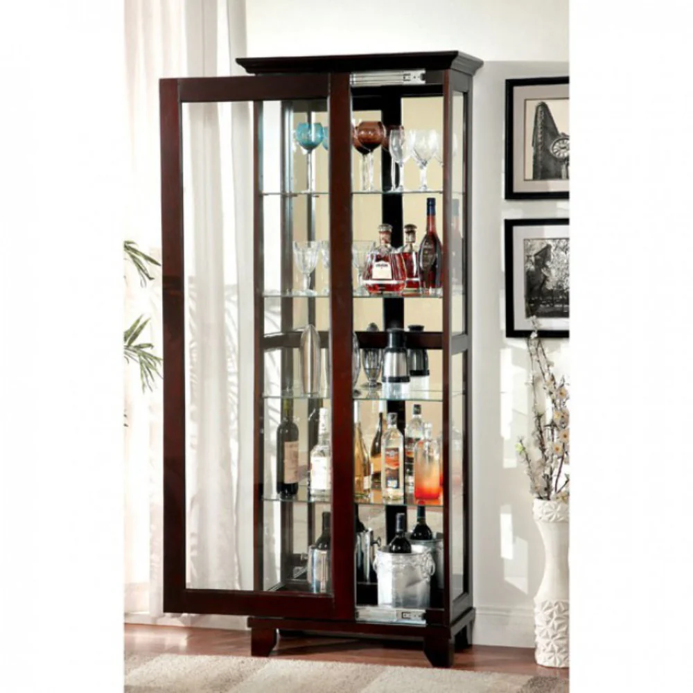 Curio Cabinate In Cappuccino Finish By Benzara - Image 4
