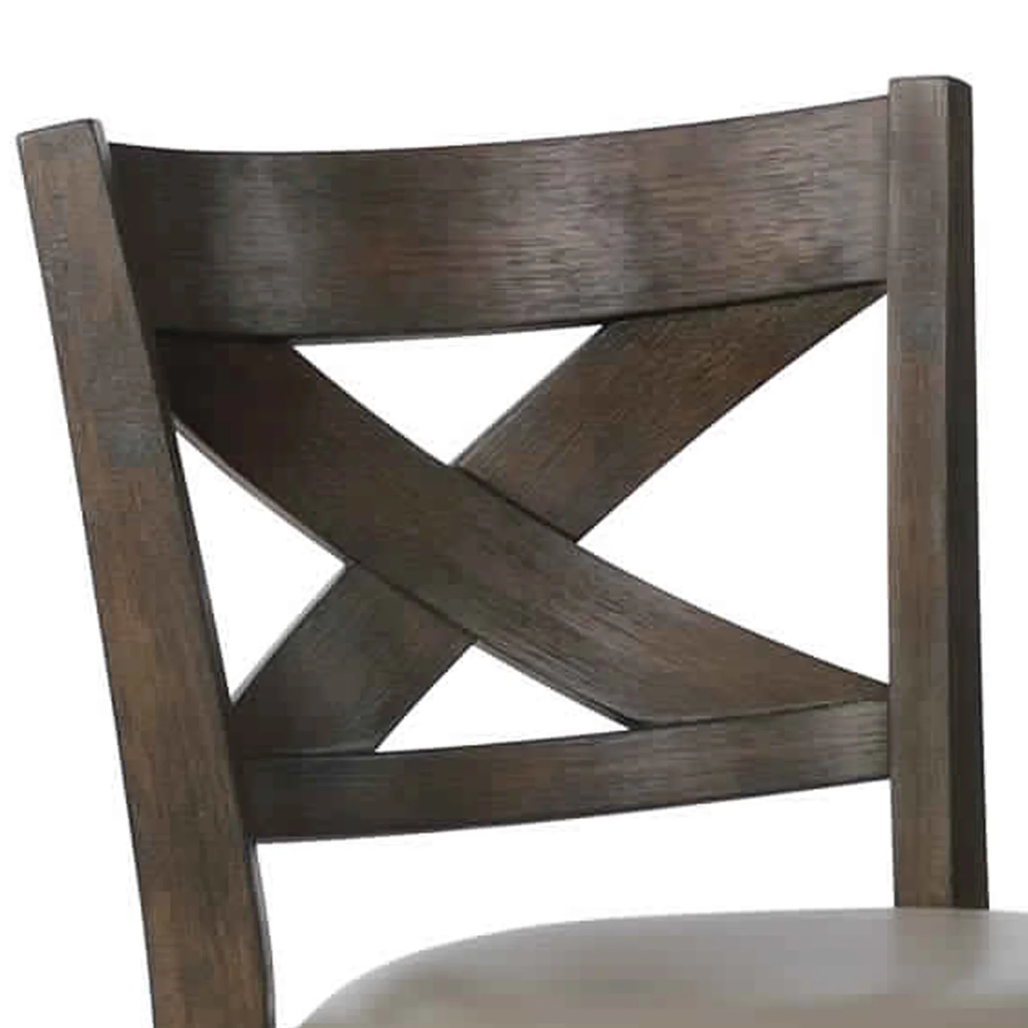 Curved Back Swivel Pub stool with Leatherette Seat,Set of 2, Gray and Brown By Benzara - Image 4