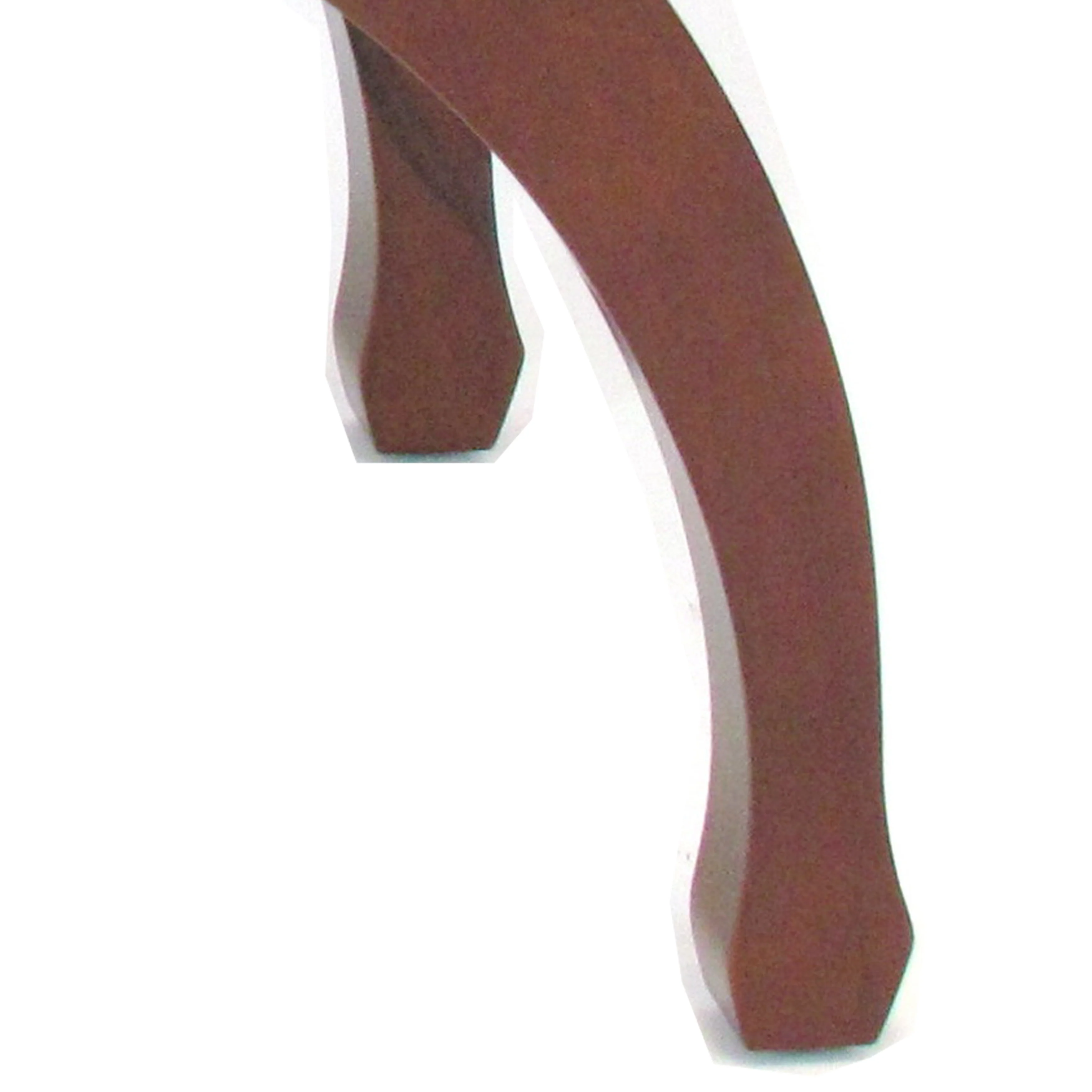 Curved Design Mission Style Stool With Slatted Seating, Brown By Benzara - Image 2