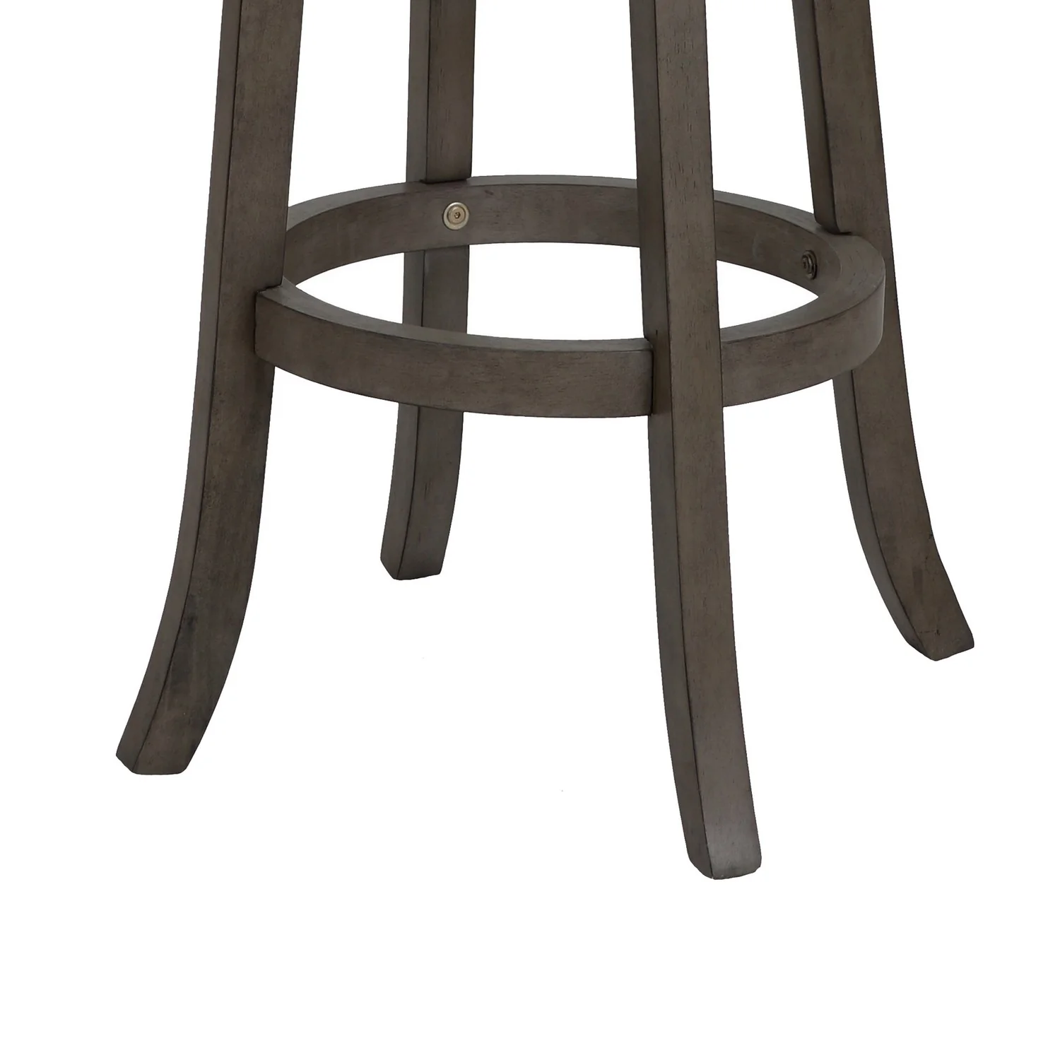 Curved Lattice Back Swivel Barstool With Leatherette Seat, Gray And Black By Benzara - Image 4