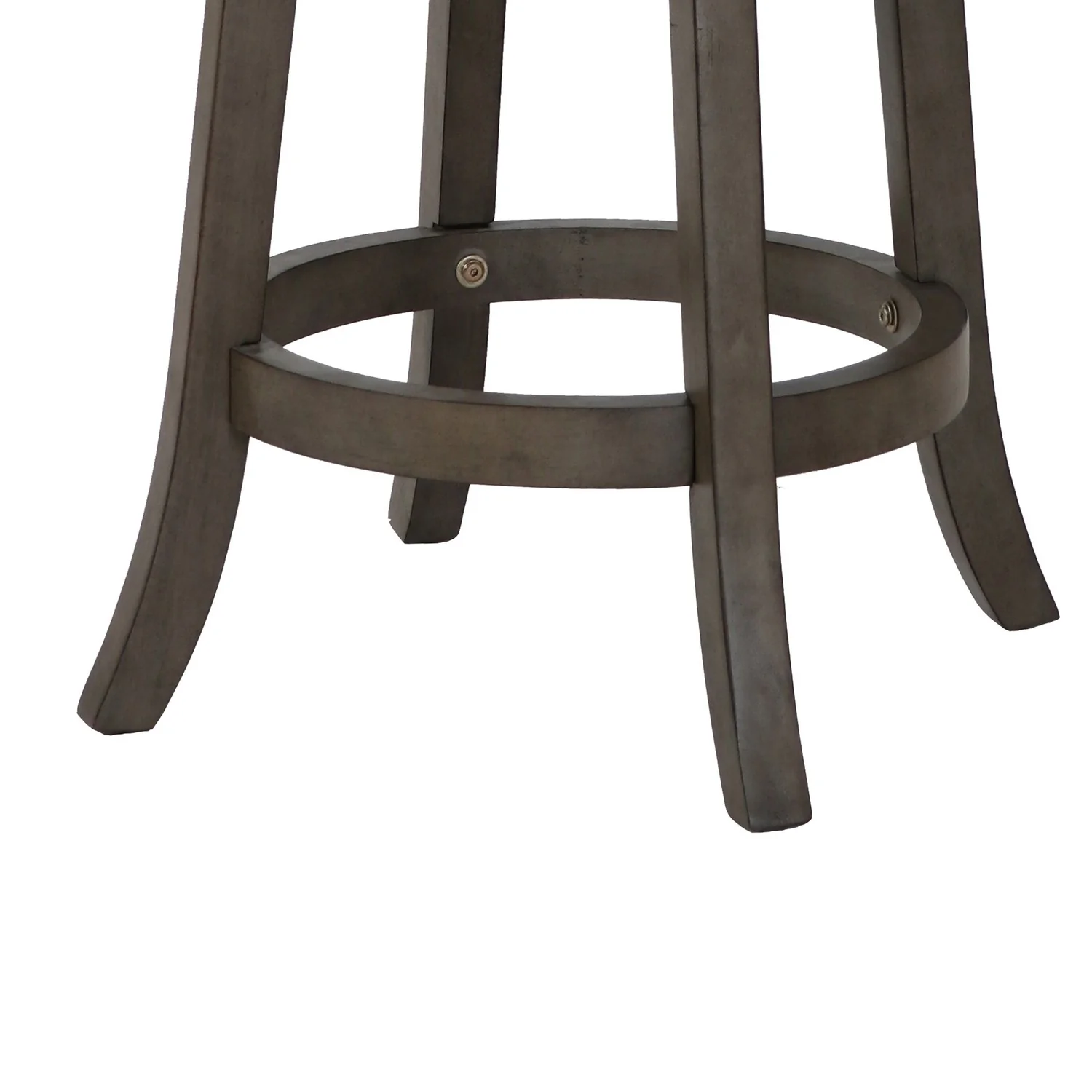 Curved Lattice Back Swivel Counter Stool With Fabric Seat, Antique Gray By Benzara - Image 4