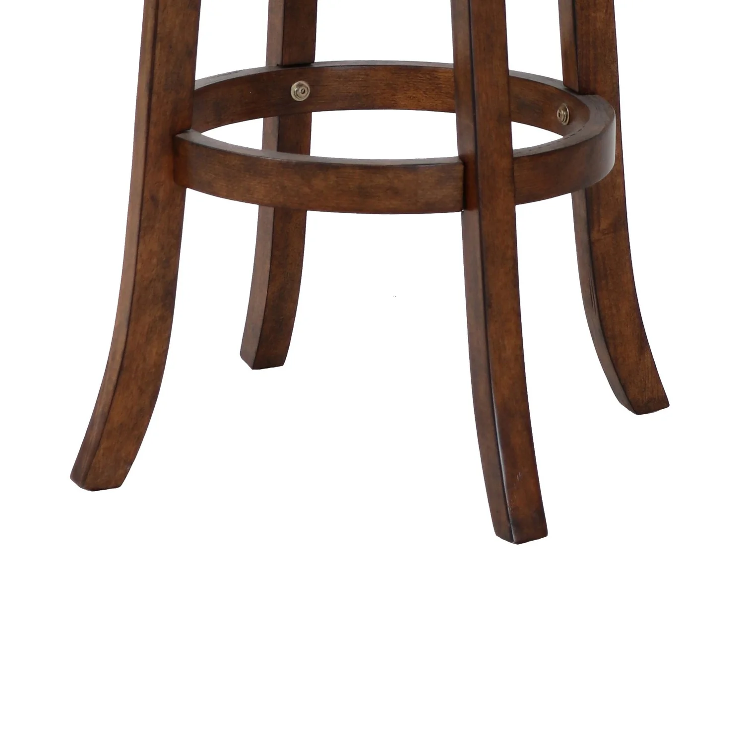 Curved Swivel Barstool with Fabric Padded Seating, Brown and Beige By Benzara - Image 5