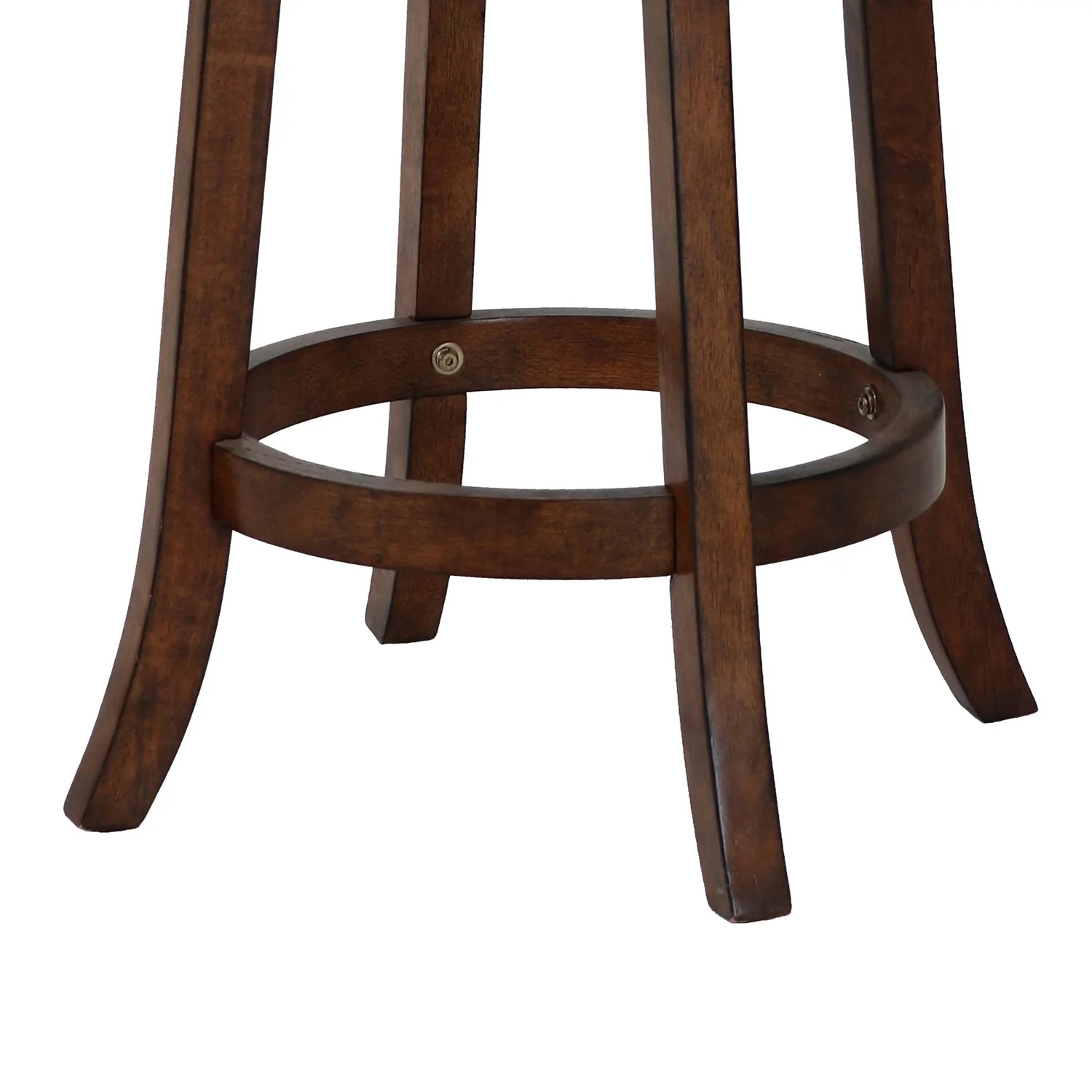 Curved Swivel Counter Stool with Fabric Padded Seating, Brown and Beige By Benzara - Image 4