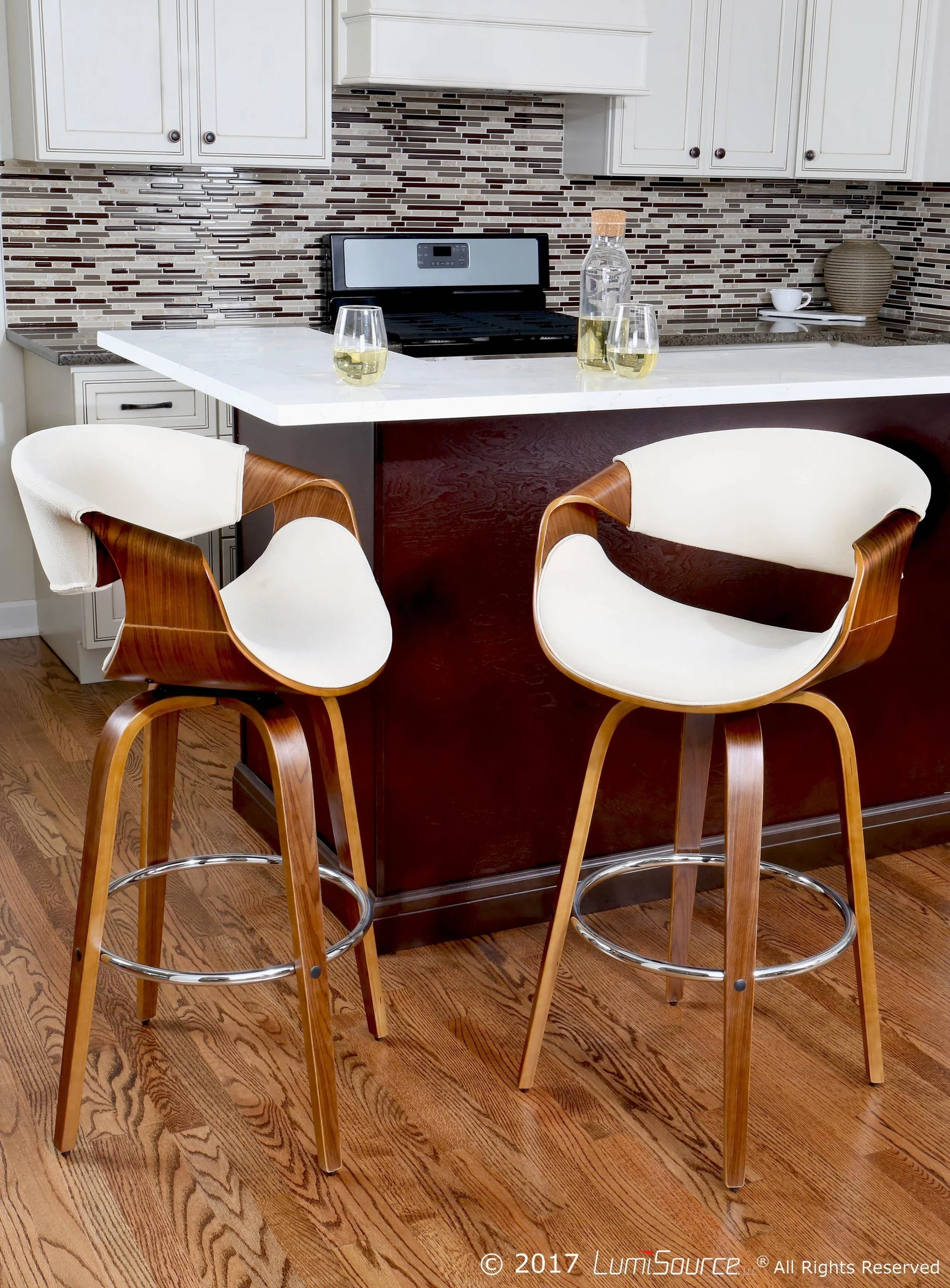 Curvini 30'' Barstool - Set of 2 Blue By LumiSource - Image 17