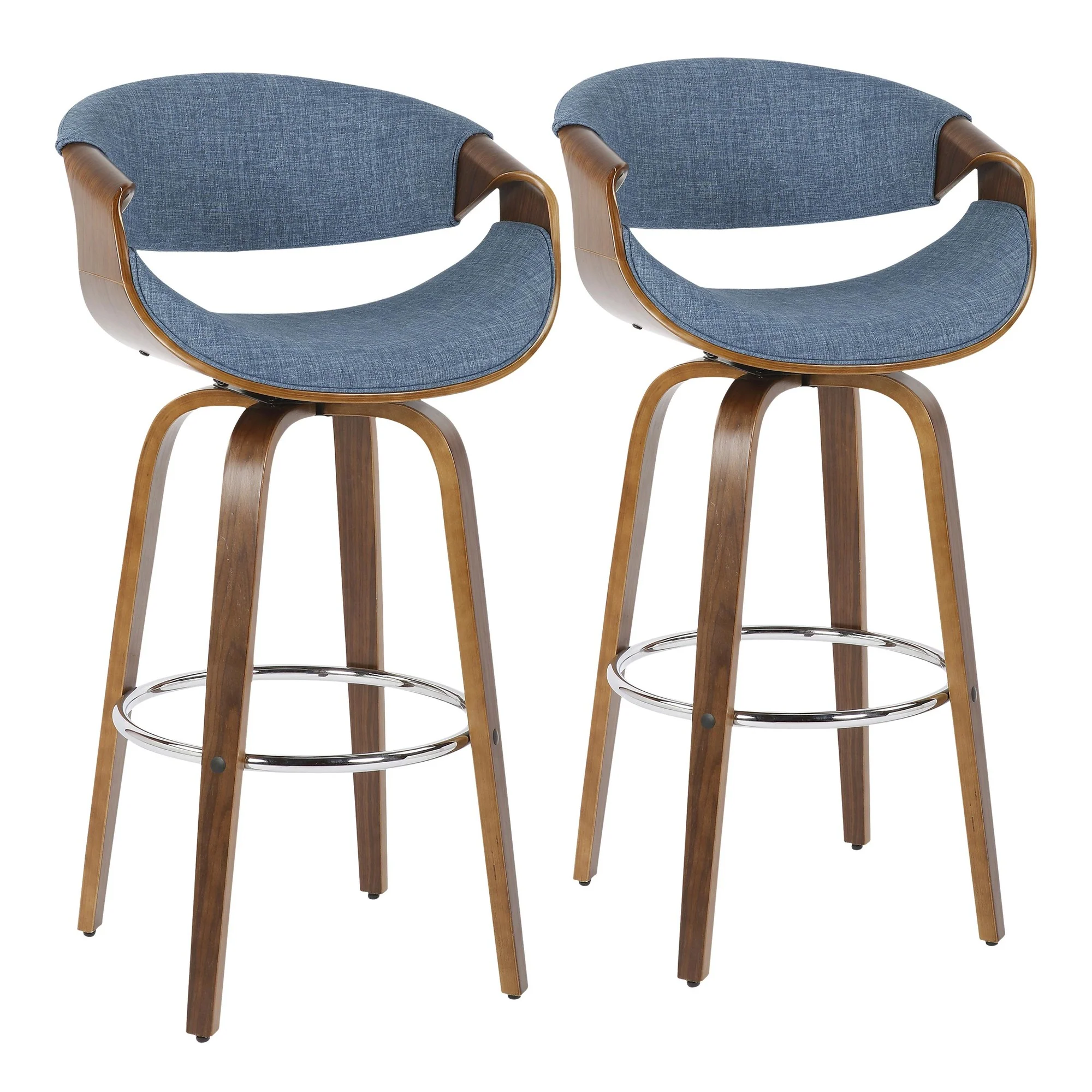 Curvini 30'' Barstool - Set of 2 Blue By LumiSource - Image 2