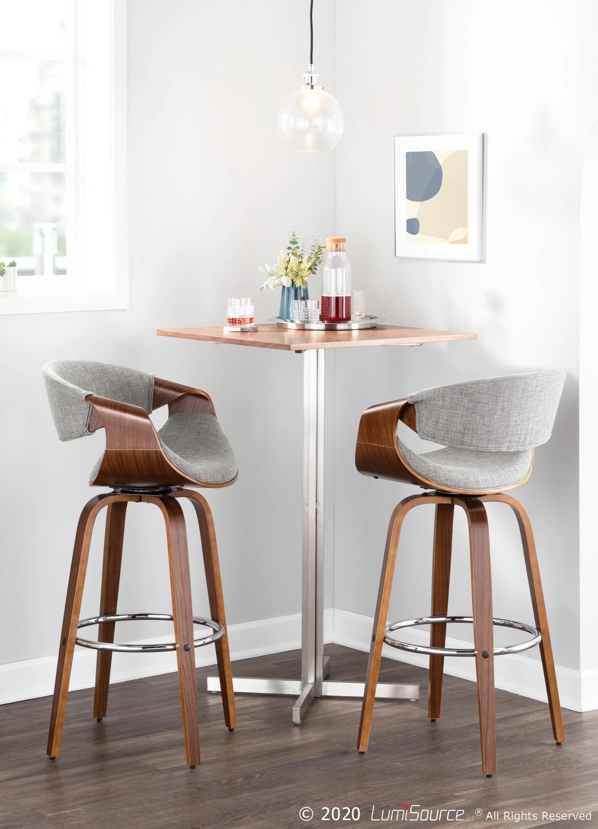 Curvini 30'' Barstool - Set of 2 Blue By LumiSource - Image 27