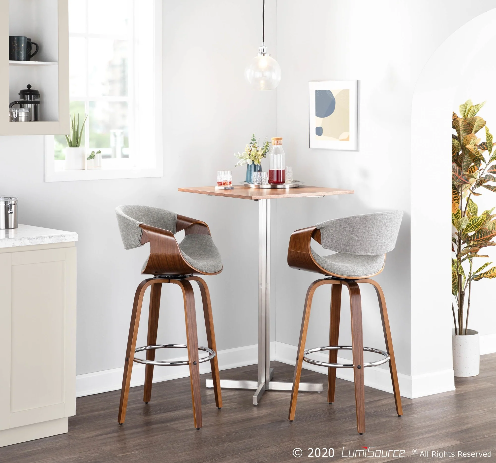 Curvini 30'' Barstool - Set of 2 Blue By LumiSource - Image 28