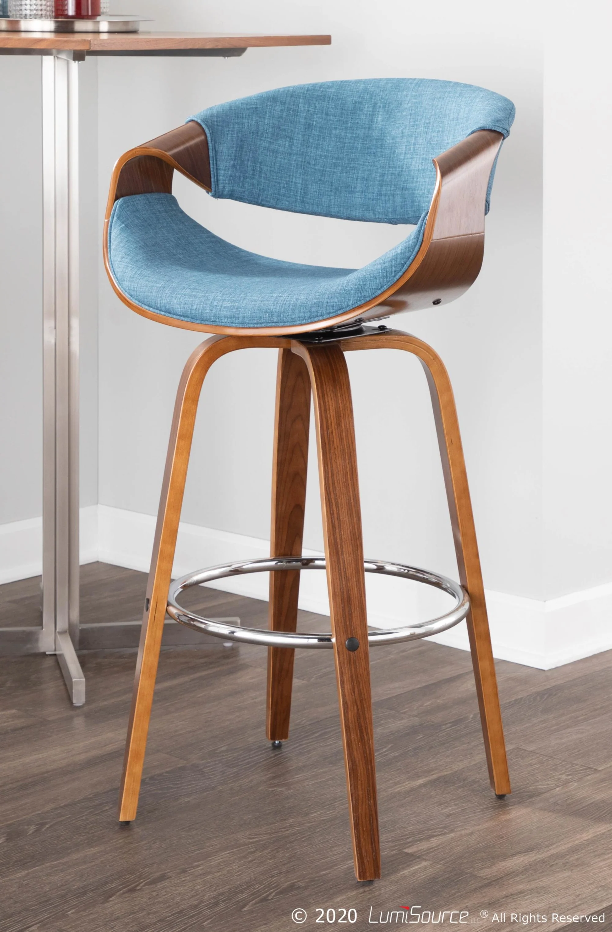 Curvini 30'' Barstool - Set of 2 Blue By LumiSource - Image 7