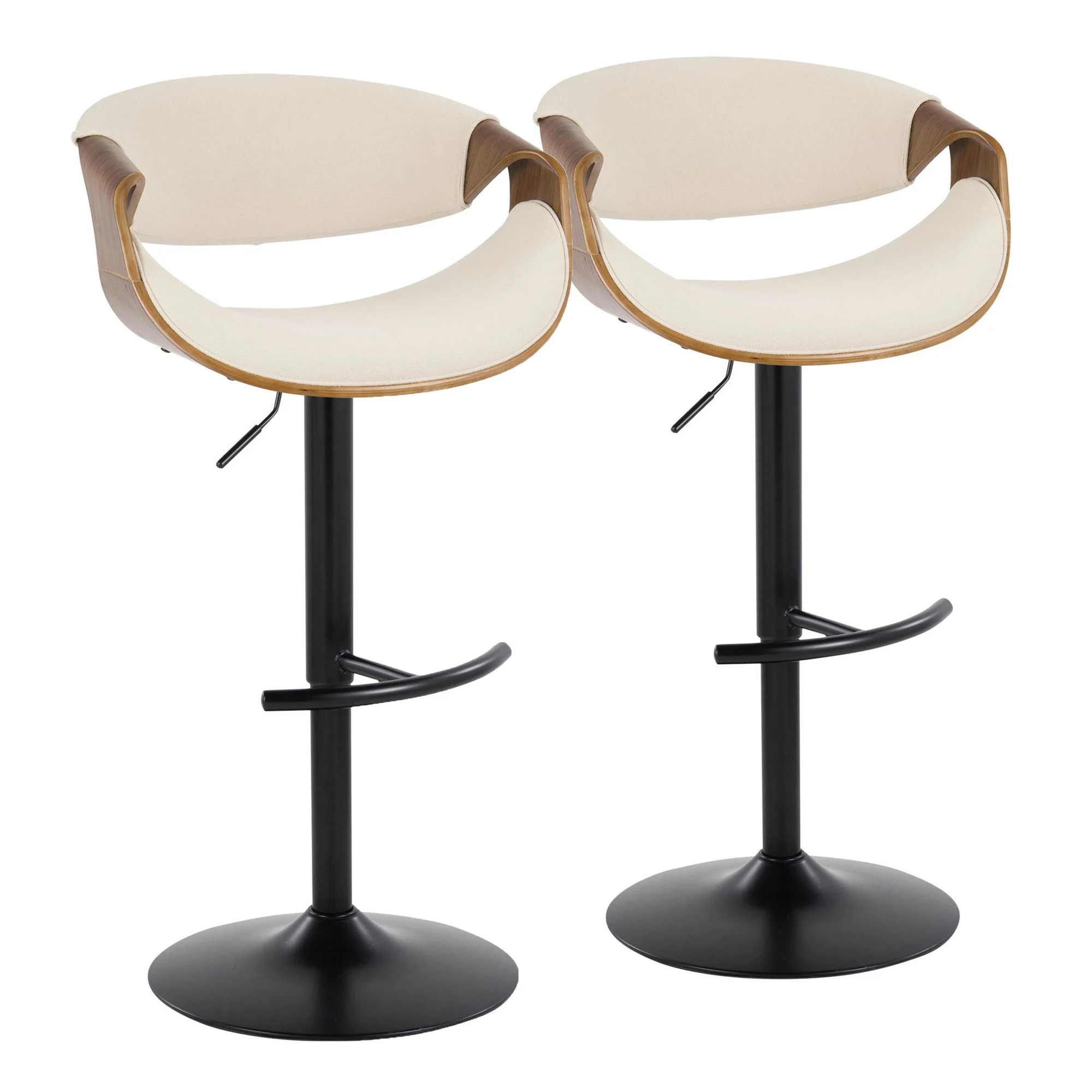 Curvo Adjustable Barstool - Set of 2 By LumiSource - BS-CURVO-RT2 BKWLBU2 - Image 21