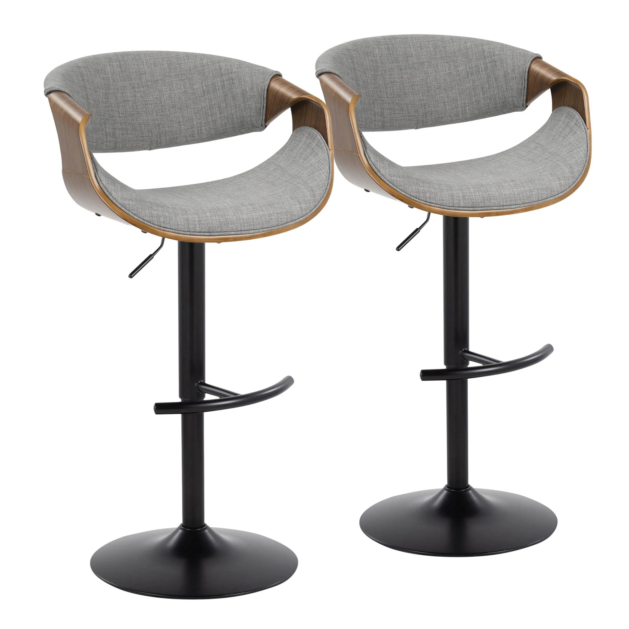 Curvo Adjustable Barstool - Set of 2 By LumiSource - BS-CURVO-RT2 BKWLBU2 - Image 29