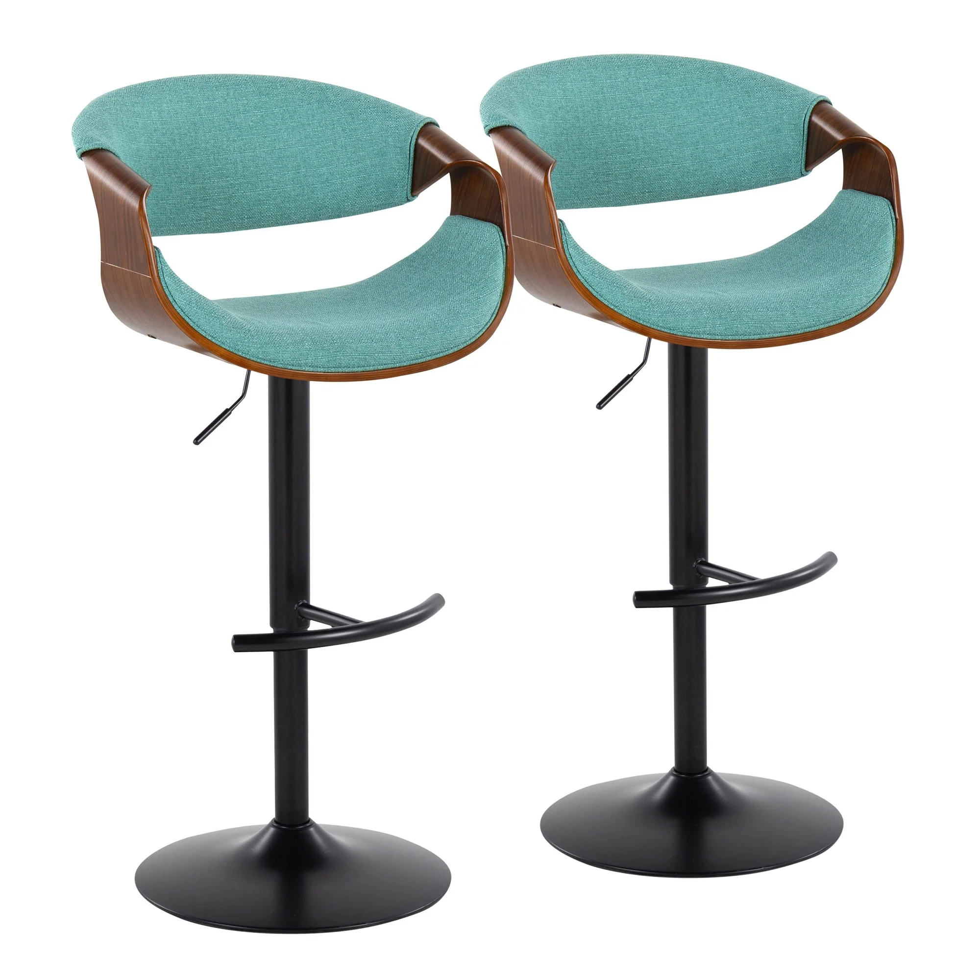 Curvo Adjustable Barstool - Set of 2 By LumiSource - BS-CURVO-RT2 BKWLBU2 - Image 39