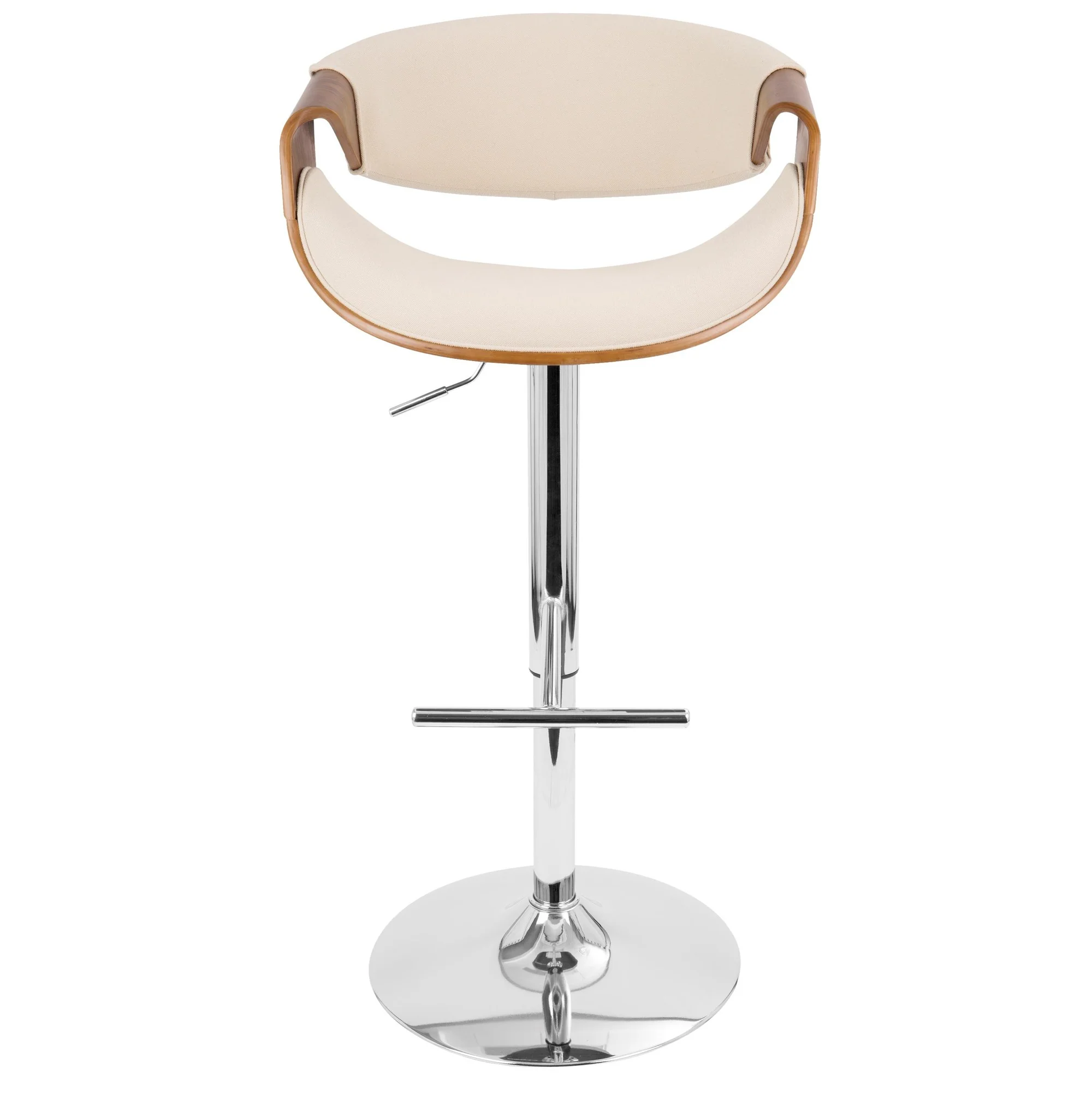 Curvo Adjustable Barstool - Set of 2 Cream By LumiSource - Image 4