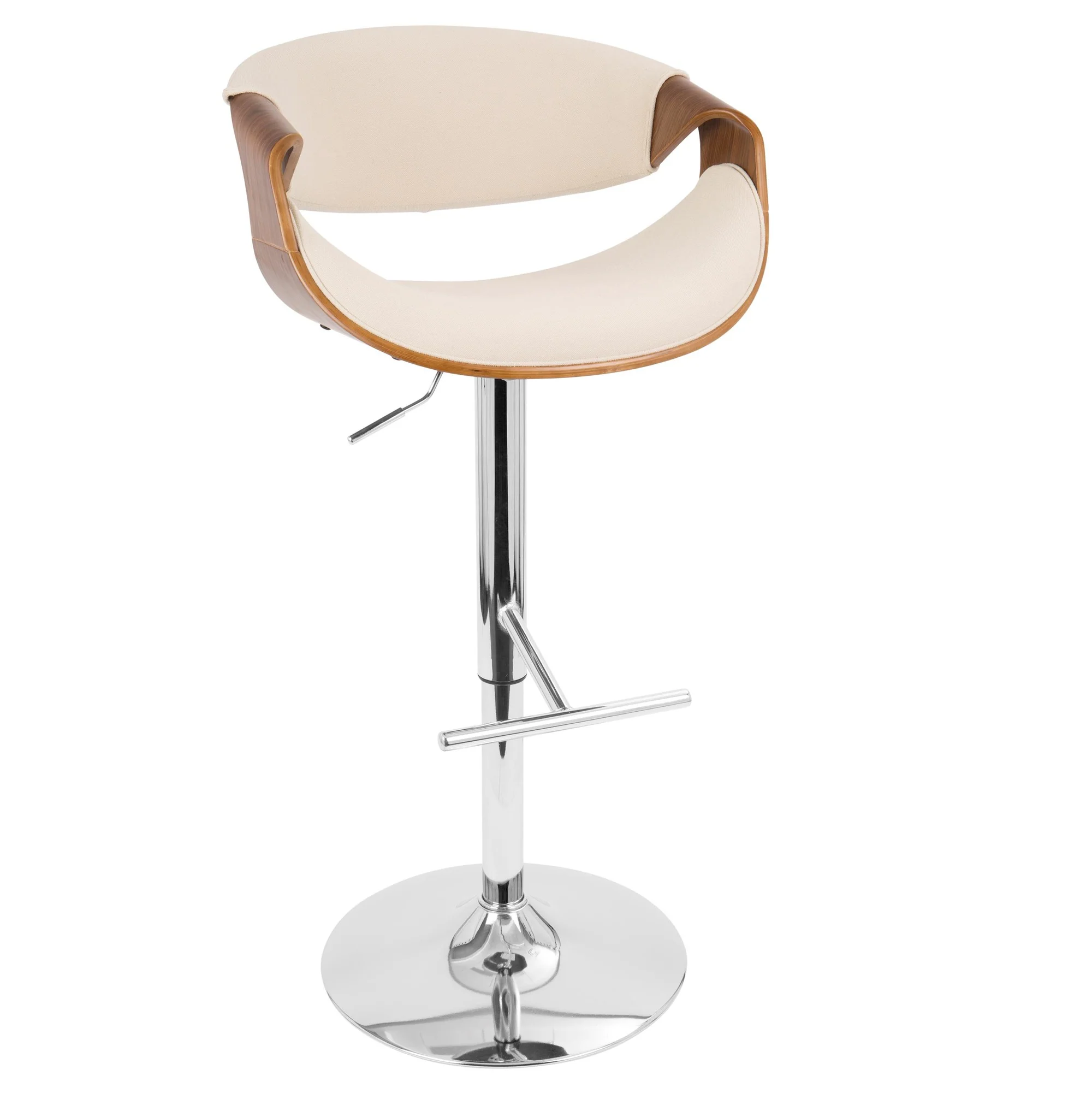 Curvo Adjustable Barstool - Set of 2 Cream By LumiSource - Image 8