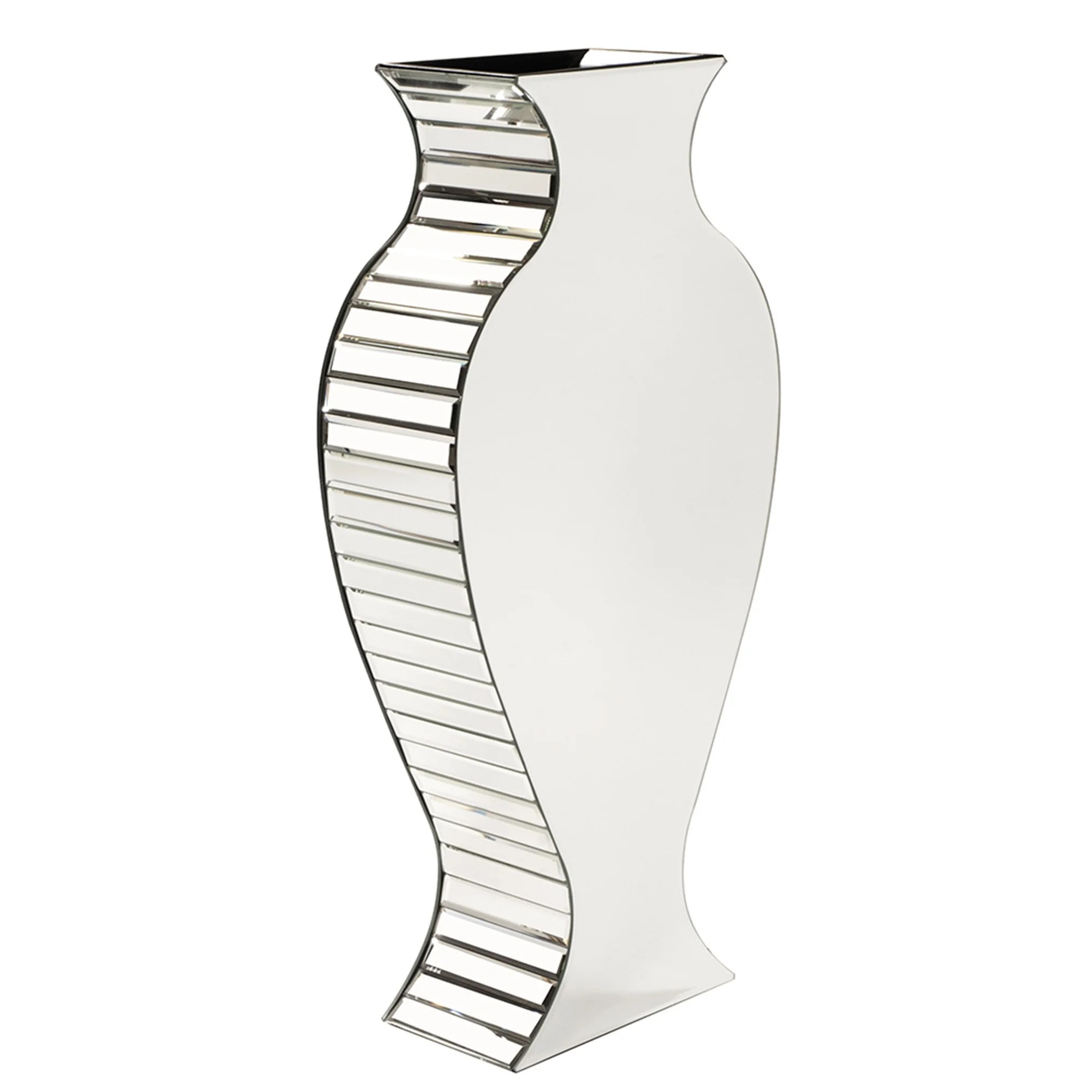 Curvy Art Deco Style Mirrored Vase By Homeroots - Image 2