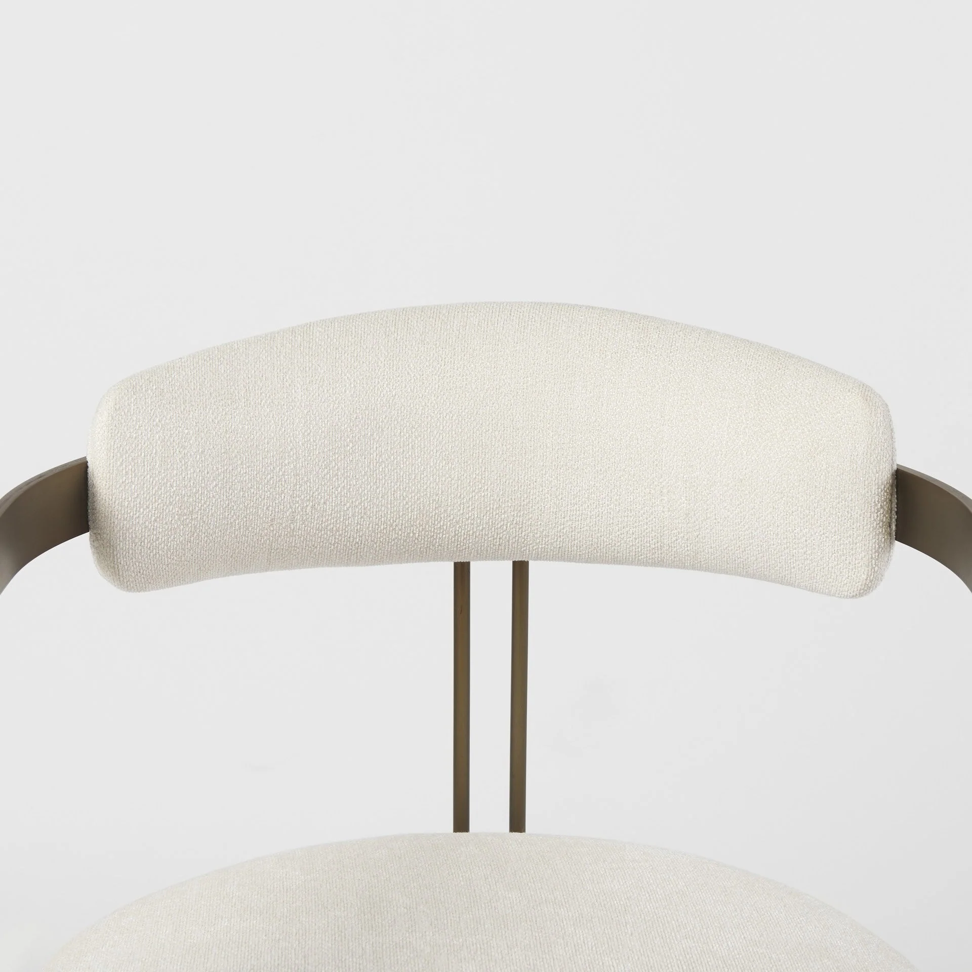 Curvy Gold And White Upholstered Dining Armchair By Homeroots - Image 6