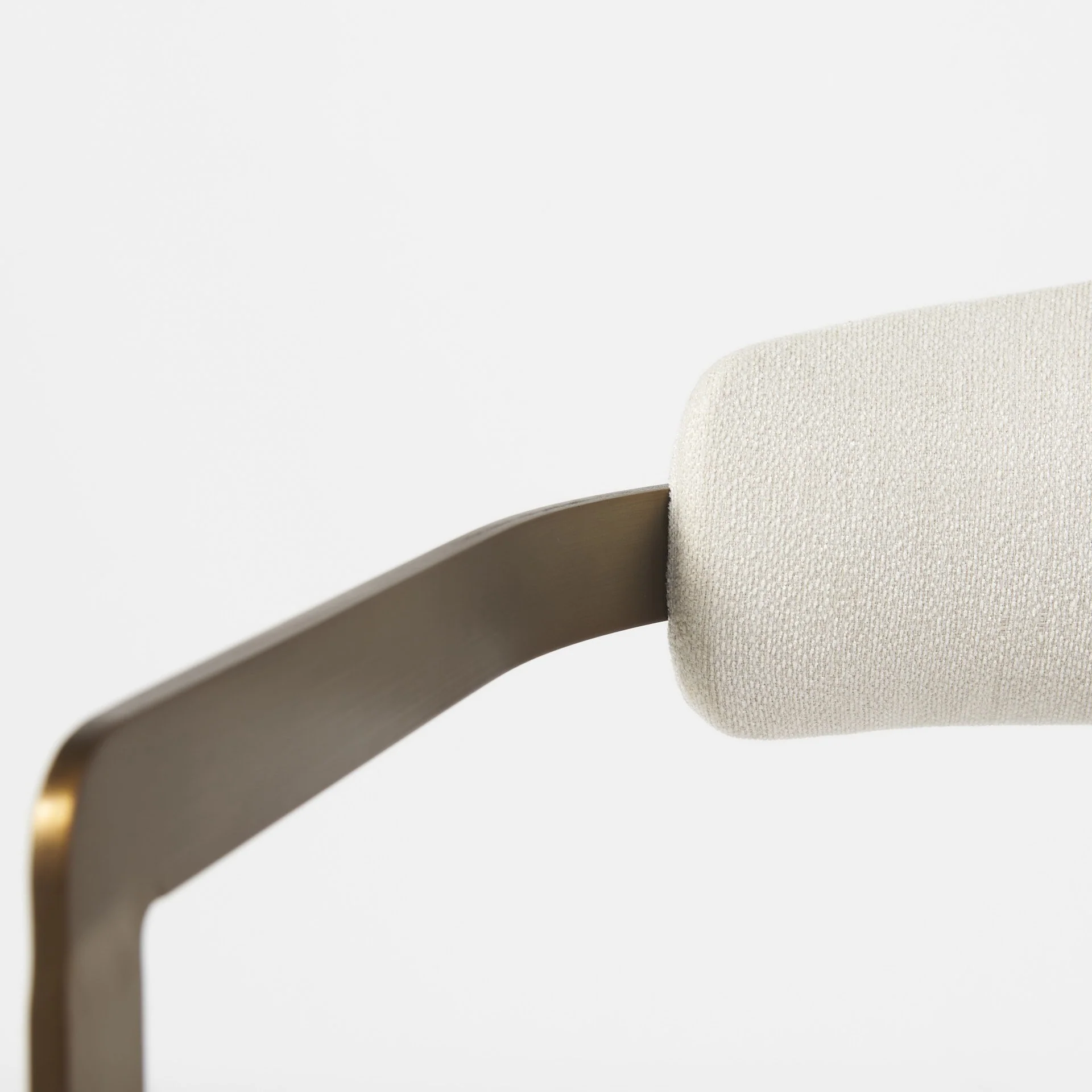 Curvy Gold And White Upholstered Dining Armchair By Homeroots - Image 7