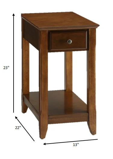 Cutie Compact Walnut Finish Single Drawer End Table By Homeroots - Image 5