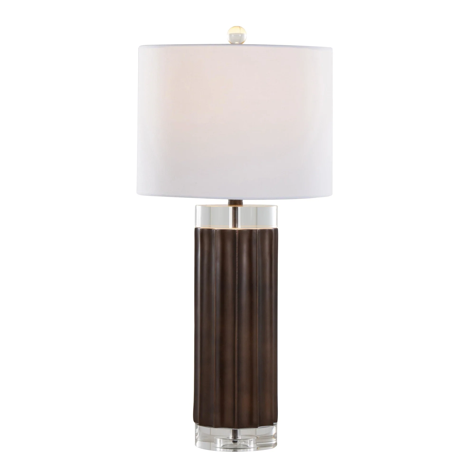 Cylinder Fluted 29.25" Polyresin Table Lamp - Set of 2 By LumiSource - GTP29-CYLFLT BNW2 - Image 4