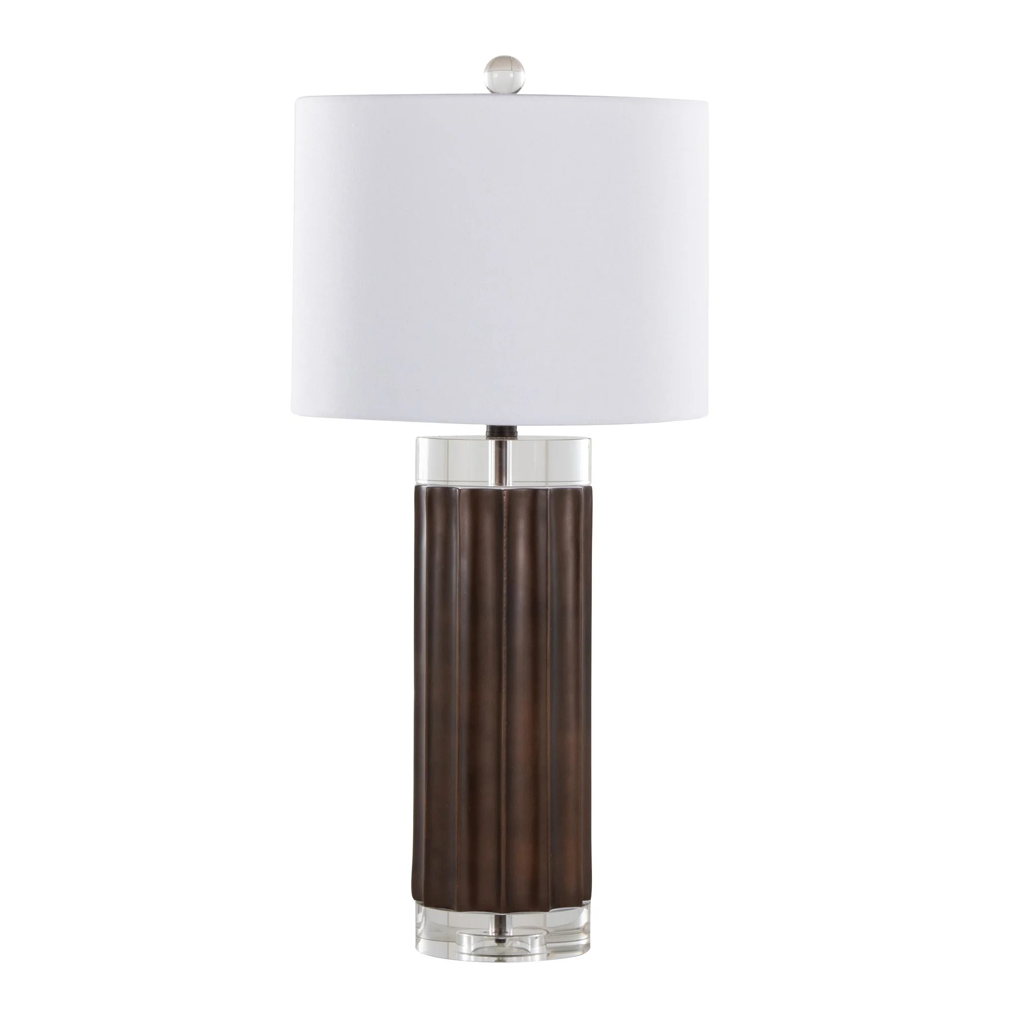 Cylinder Fluted 29.25" Polyresin Table Lamp - Set of 2 By LumiSource - GTP29-CYLFLT BNW2 - Image 5