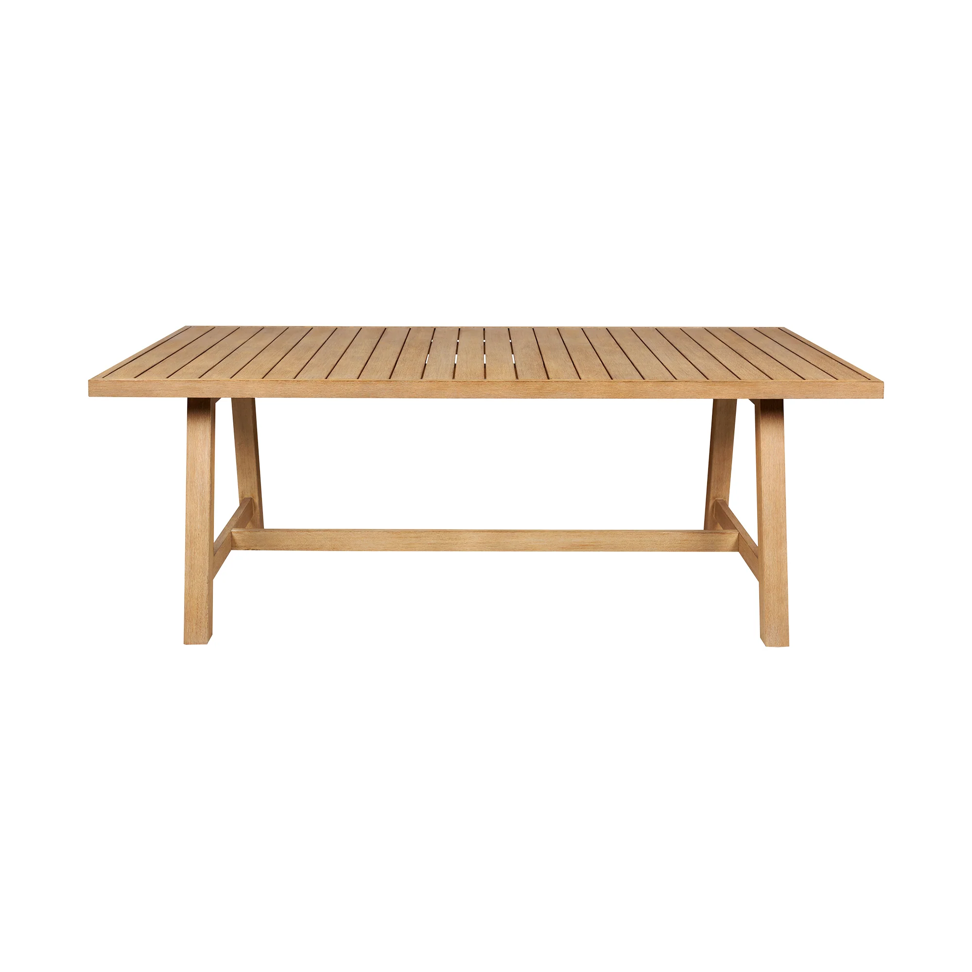Cypress Outdoor Patio 7 Piece Dining Set in Blonde Eucalyptus Wood and Light Gray Rope with Ivory Olefin Cushions By Armen Living - Image 5