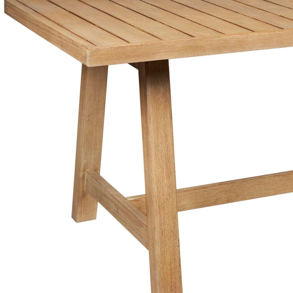 Cypress Outdoor Patio Dining Table in Blonde Eucalyptus Wood By Armen Living - Image 5