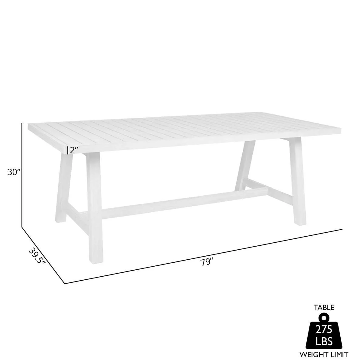 Cypress Outdoor Patio Dining Table in Blonde Eucalyptus Wood By Armen Living - Image 7