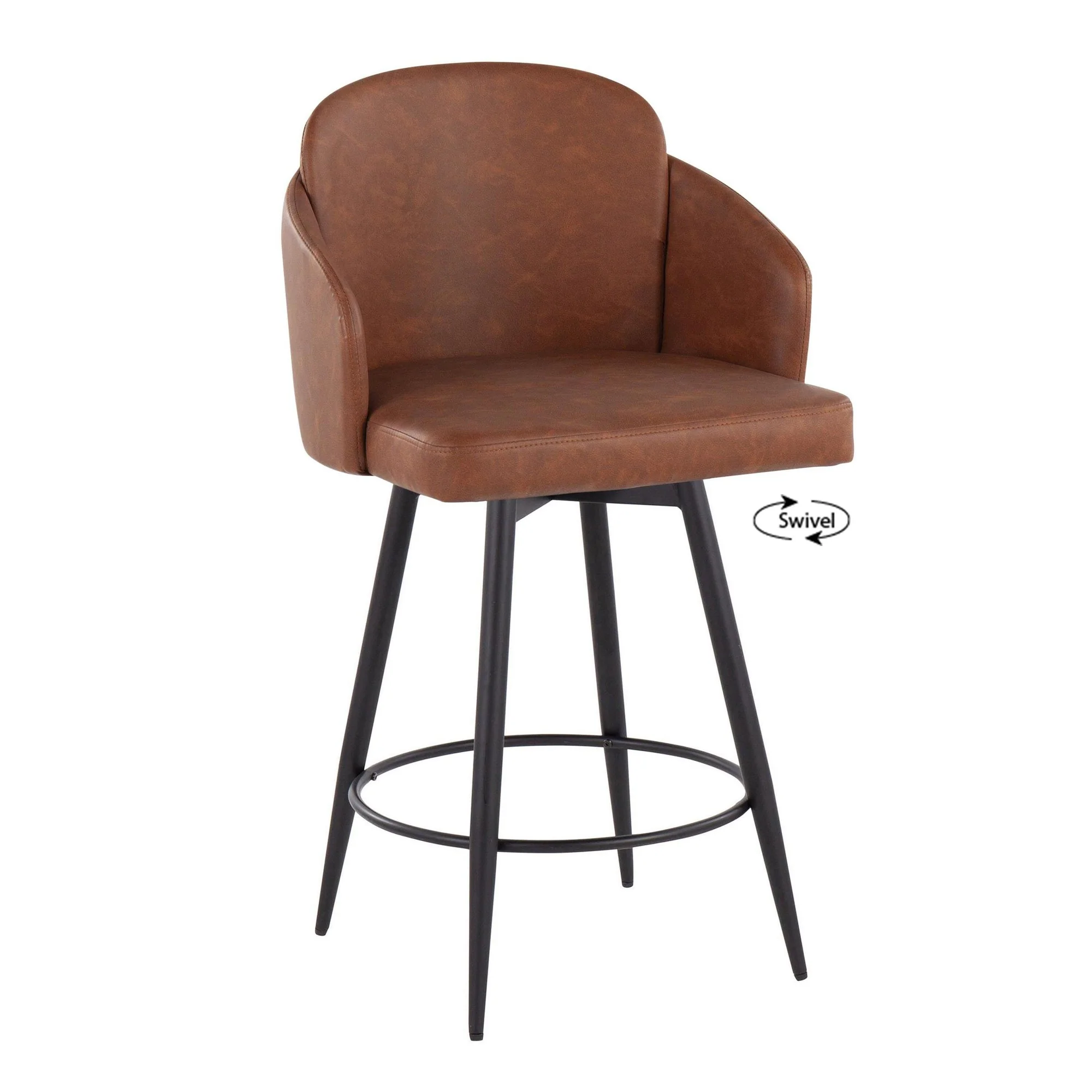 Dahlia 26" Fixed-Height Counter Stool - Set of 2 Black By LumiSource - B26-DAHLIAPU-55ZQ2 BKBK2 - Image 11