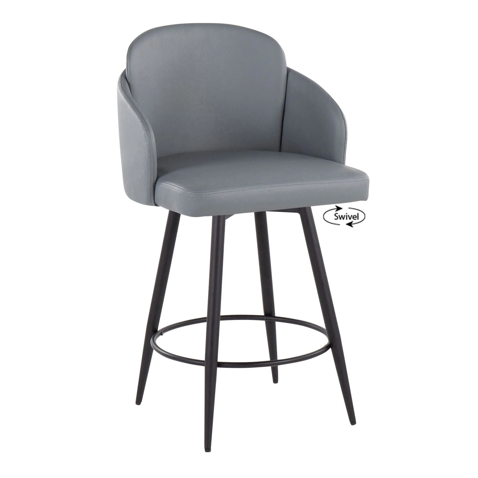 Dahlia 26" Fixed-Height Counter Stool - Set of 2 Black By LumiSource - B26-DAHLIAPU-55ZQ2 BKBK2 - Image 18