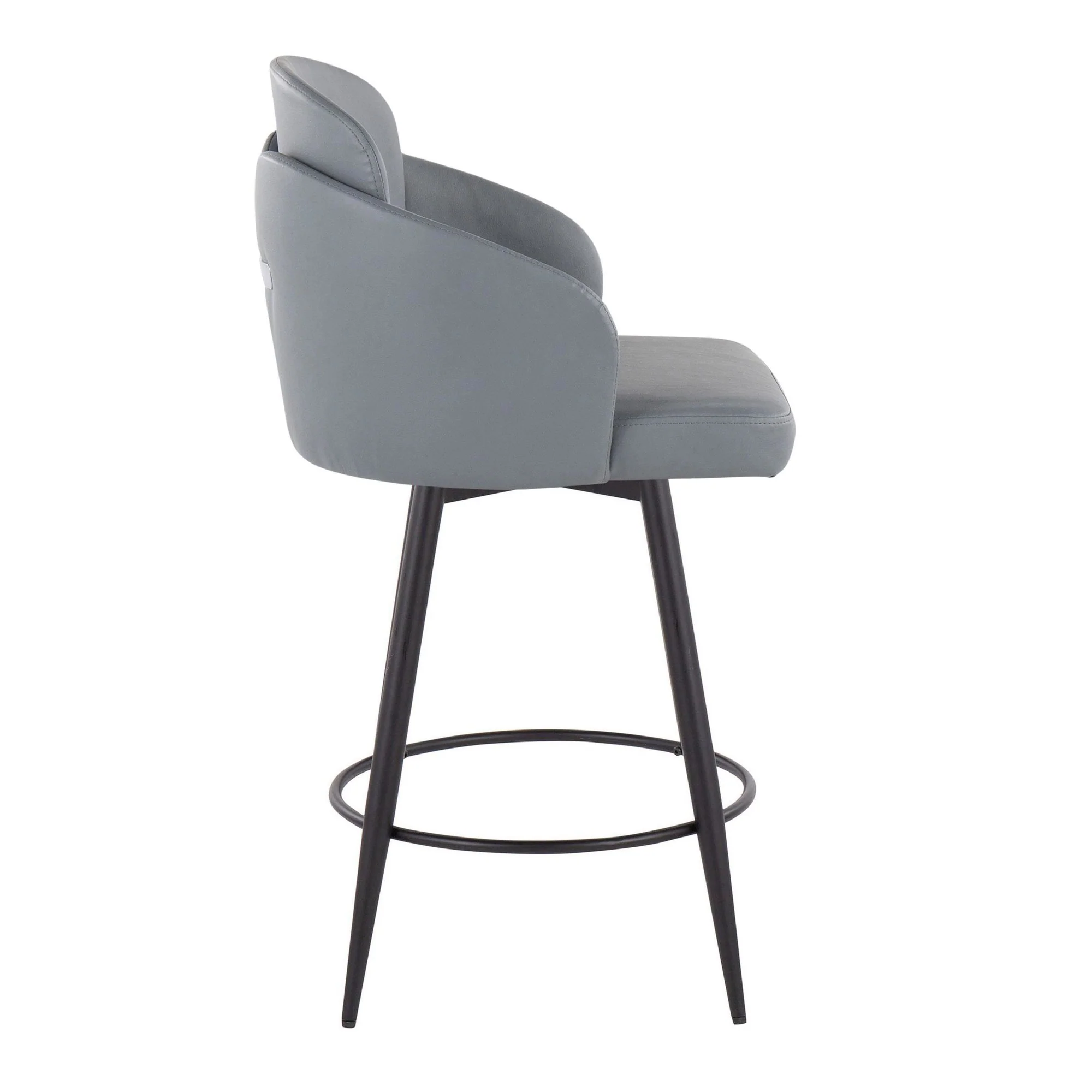 Dahlia 26" Fixed-Height Counter Stool - Set of 2 Black By LumiSource - B26-DAHLIAPU-55ZQ2 BKBK2 - Image 19