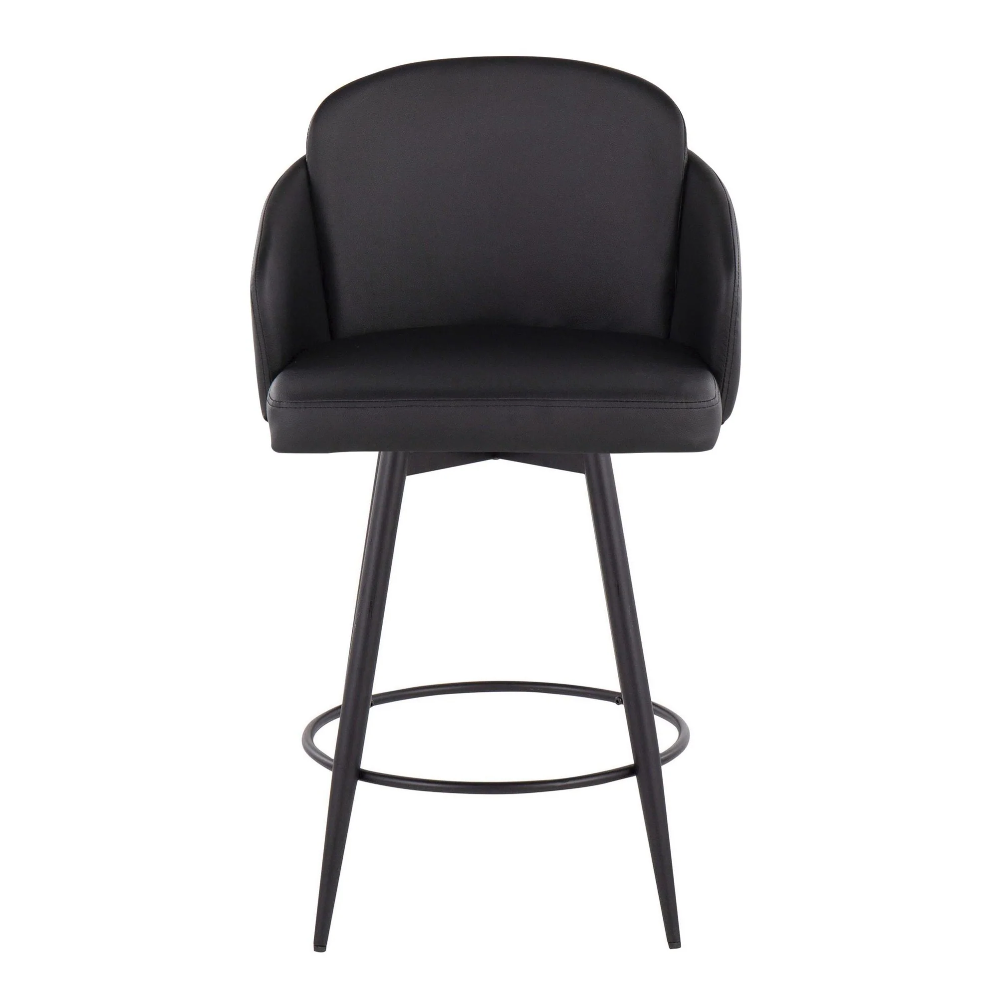 Dahlia 26" Fixed-Height Counter Stool - Set of 2 Black By LumiSource - B26-DAHLIAPU-55ZQ2 BKBK2 - Image 2
