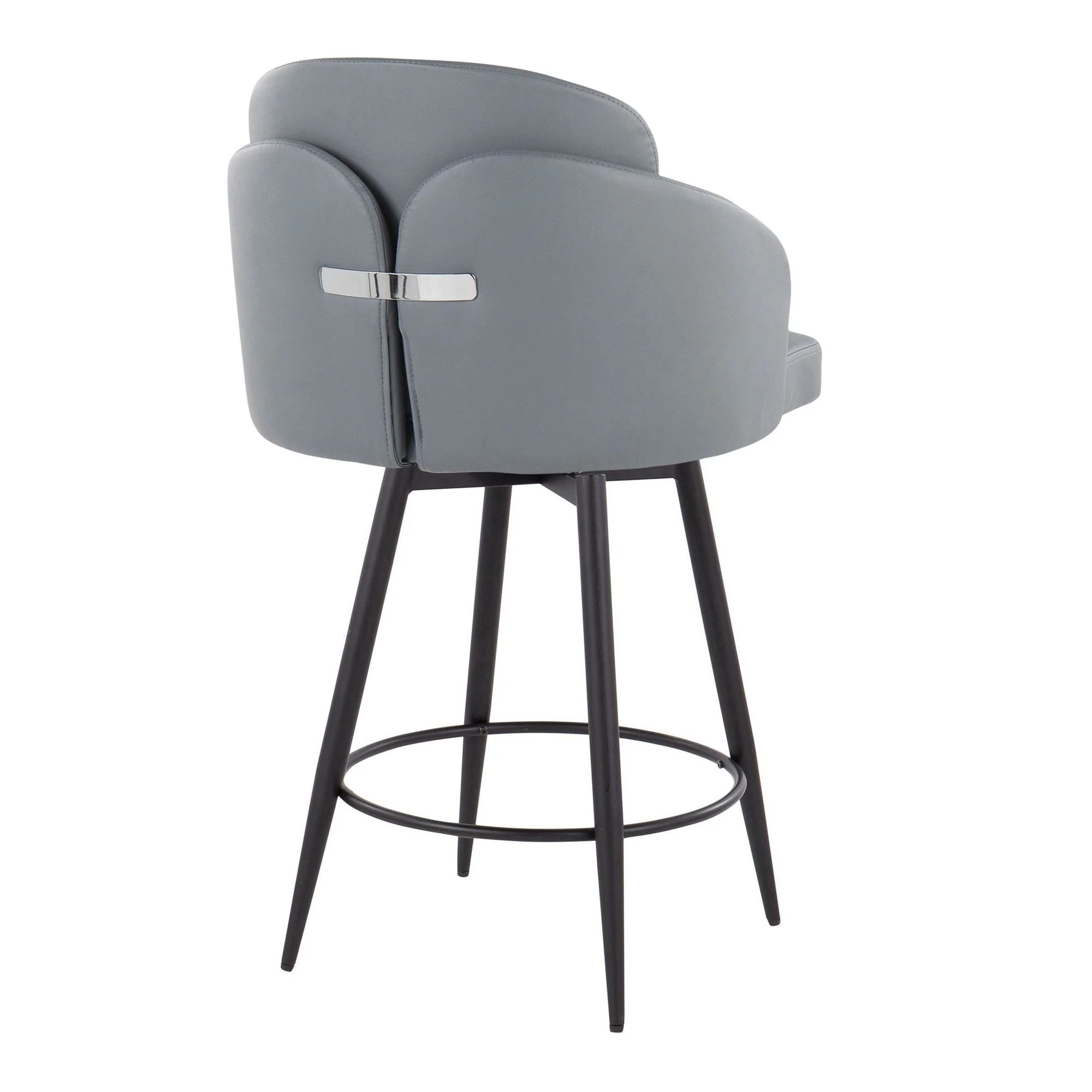 Dahlia 26" Fixed-Height Counter Stool - Set of 2 Black By LumiSource - B26-DAHLIAPU-55ZQ2 BKBK2 - Image 20