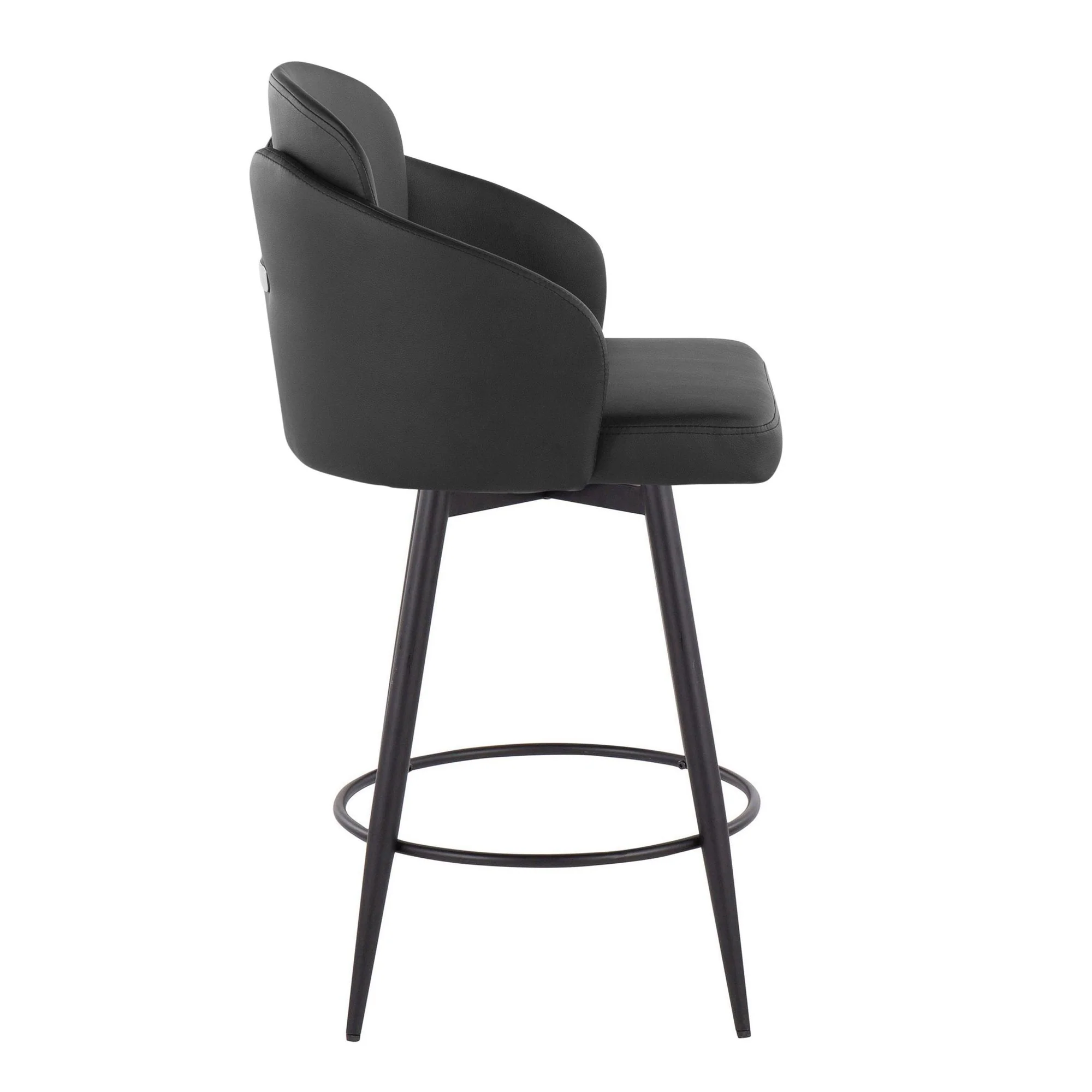 Dahlia 26" Fixed-Height Counter Stool - Set of 2 Black By LumiSource - B26-DAHLIAPU-55ZQ2 BKBK2 - Image 5
