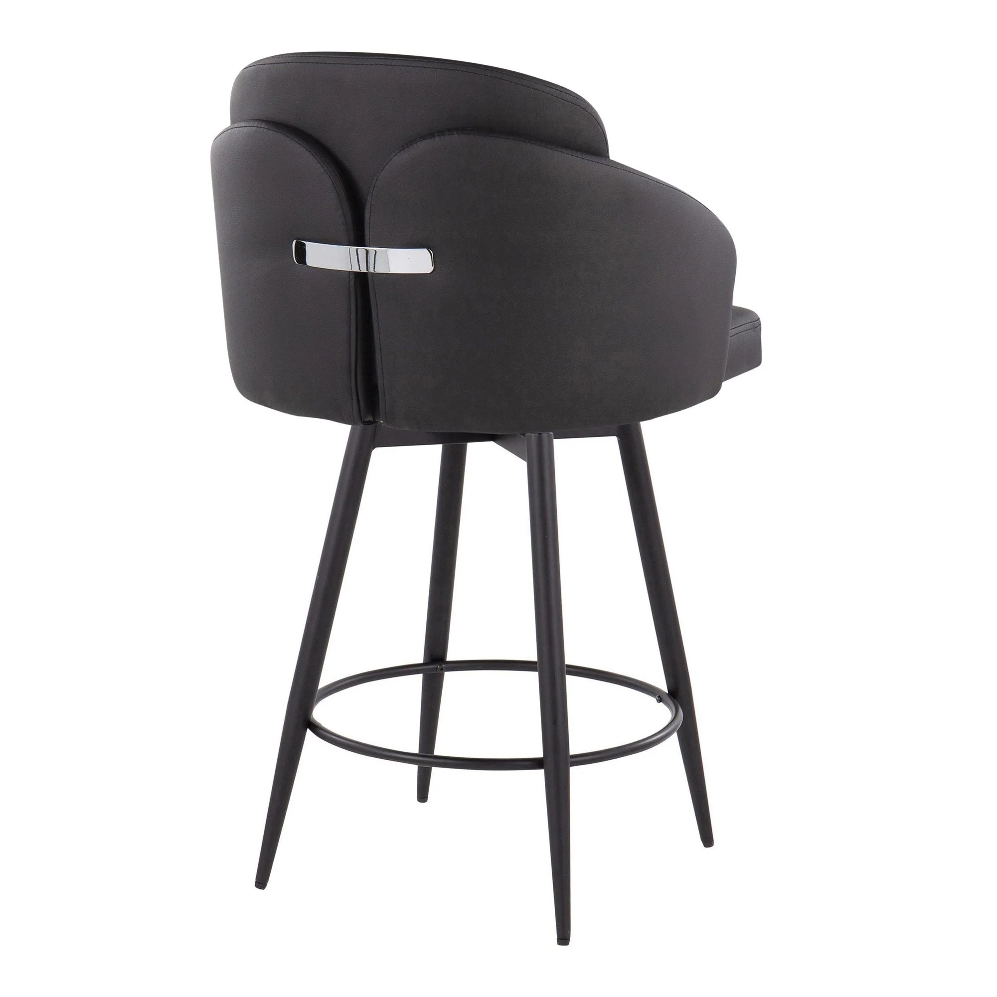 Dahlia 26" Fixed-Height Counter Stool - Set of 2 Black By LumiSource - B26-DAHLIAPU-55ZQ2 BKBK2 - Image 6